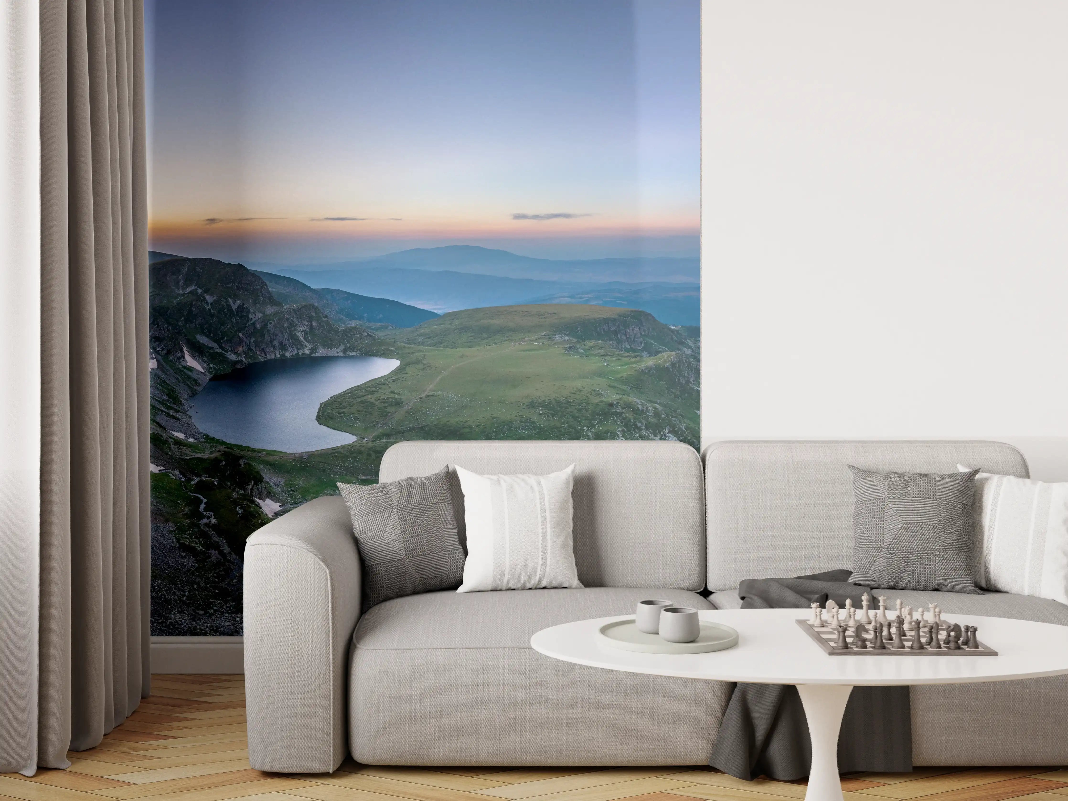Wandverkleidung Wohnzimmer - Luftaufnahme der sieben Rila-Seen - Bulgarien