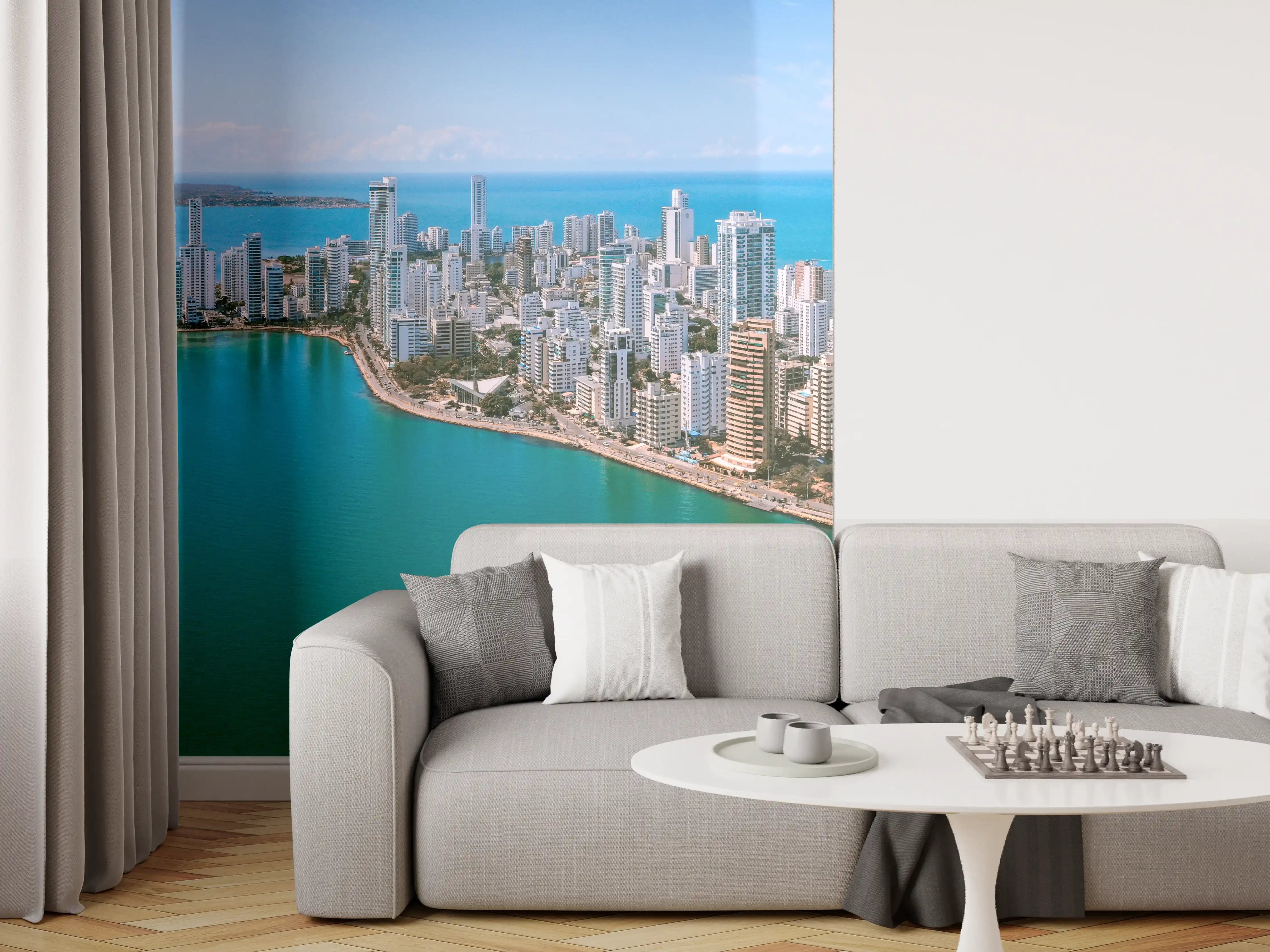 Wandverkleidung Wohnzimmer - Luftaufnahme von Cartagena Bocagrande