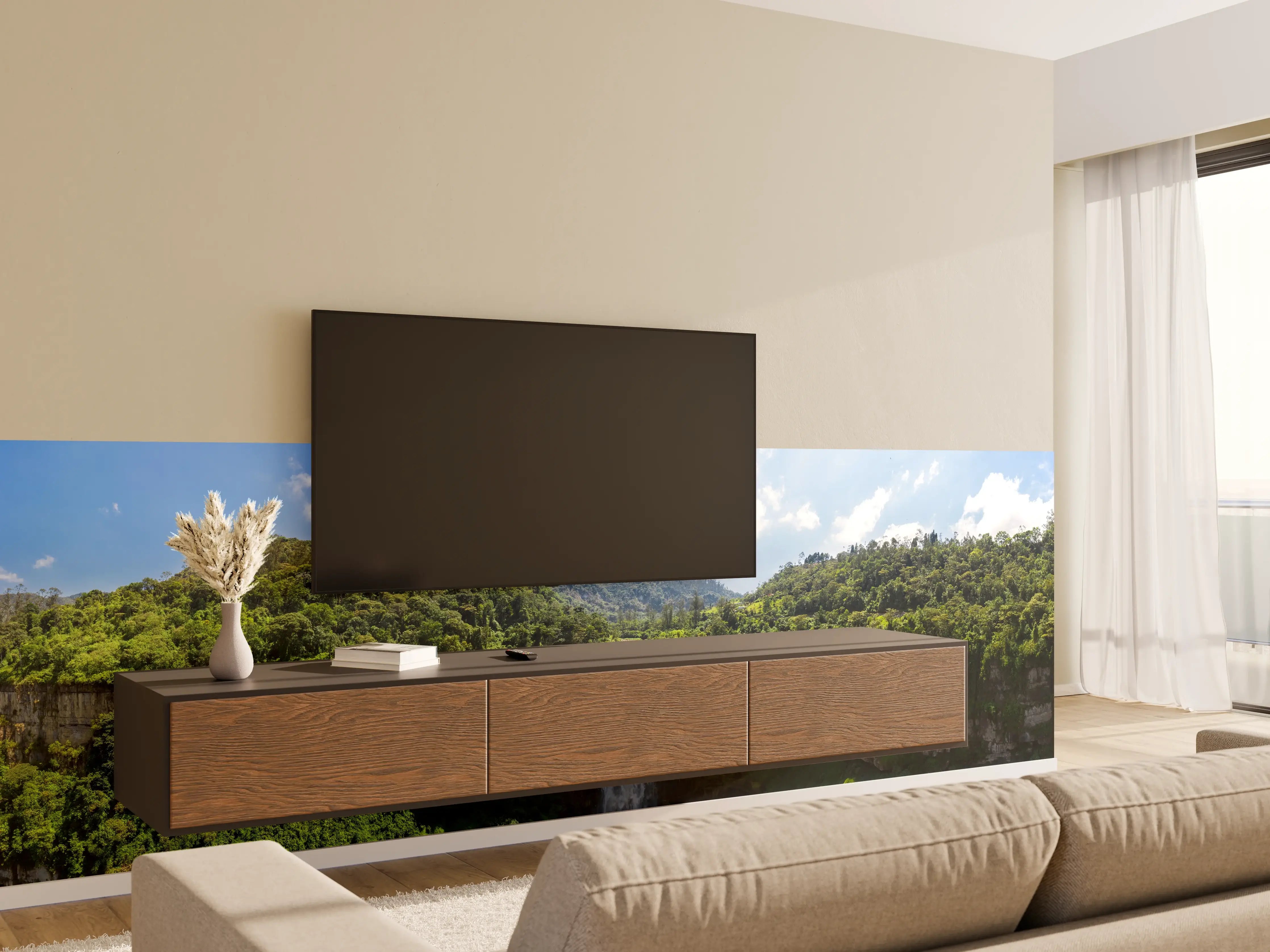Wandverkleidung Wohnzimmer - Luftaufnahme von El Salto de Tequendama