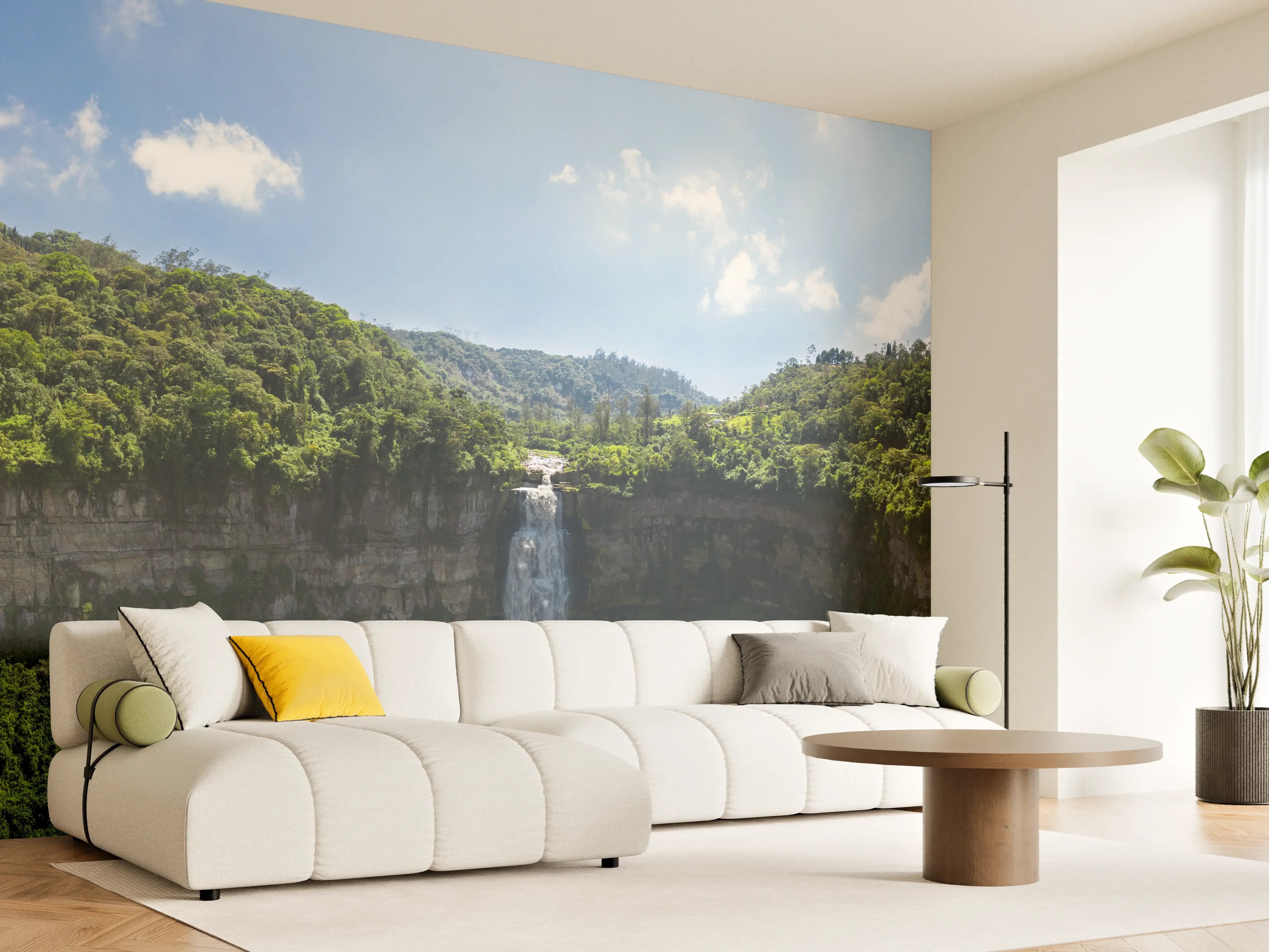 Wandverkleidung Wohnzimmer - Luftaufnahme von El Salto de Tequendama