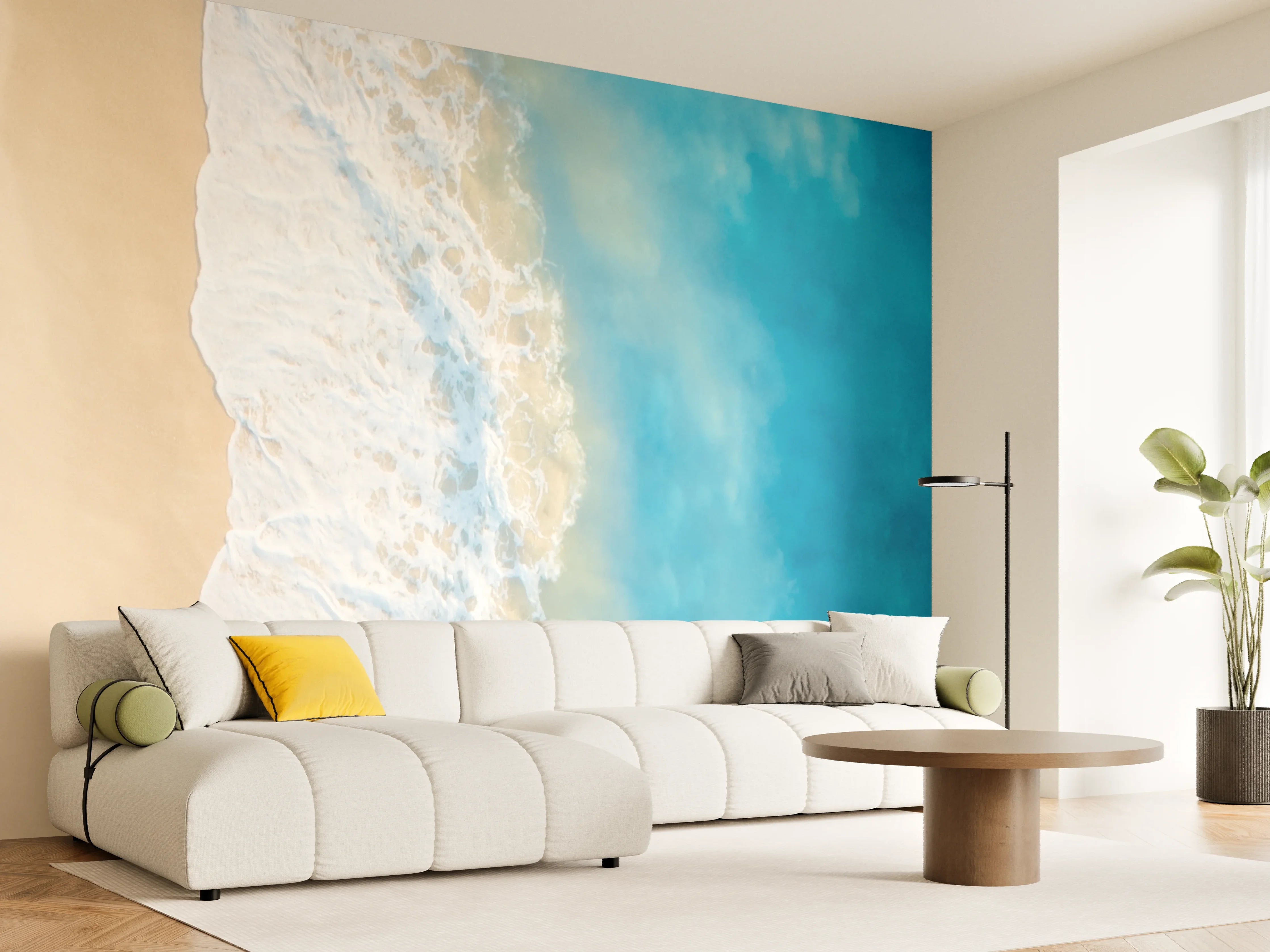 Wandverkleidung Wohnzimmer - Luftaufnahme von Regenschirm