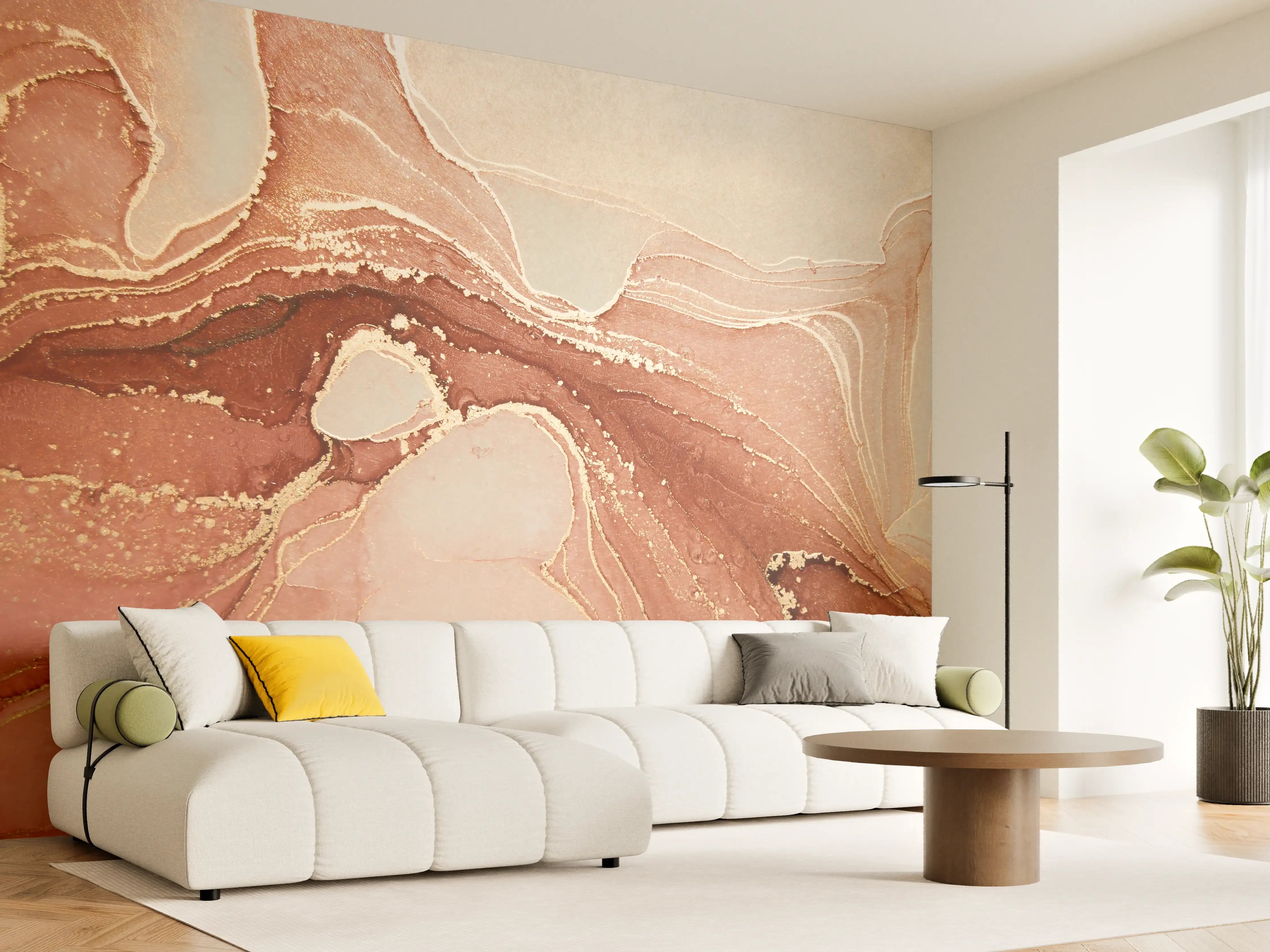 Wandverkleidung Wohnzimmer - Luxuriöse Darstellung durch flüssige Kunst
