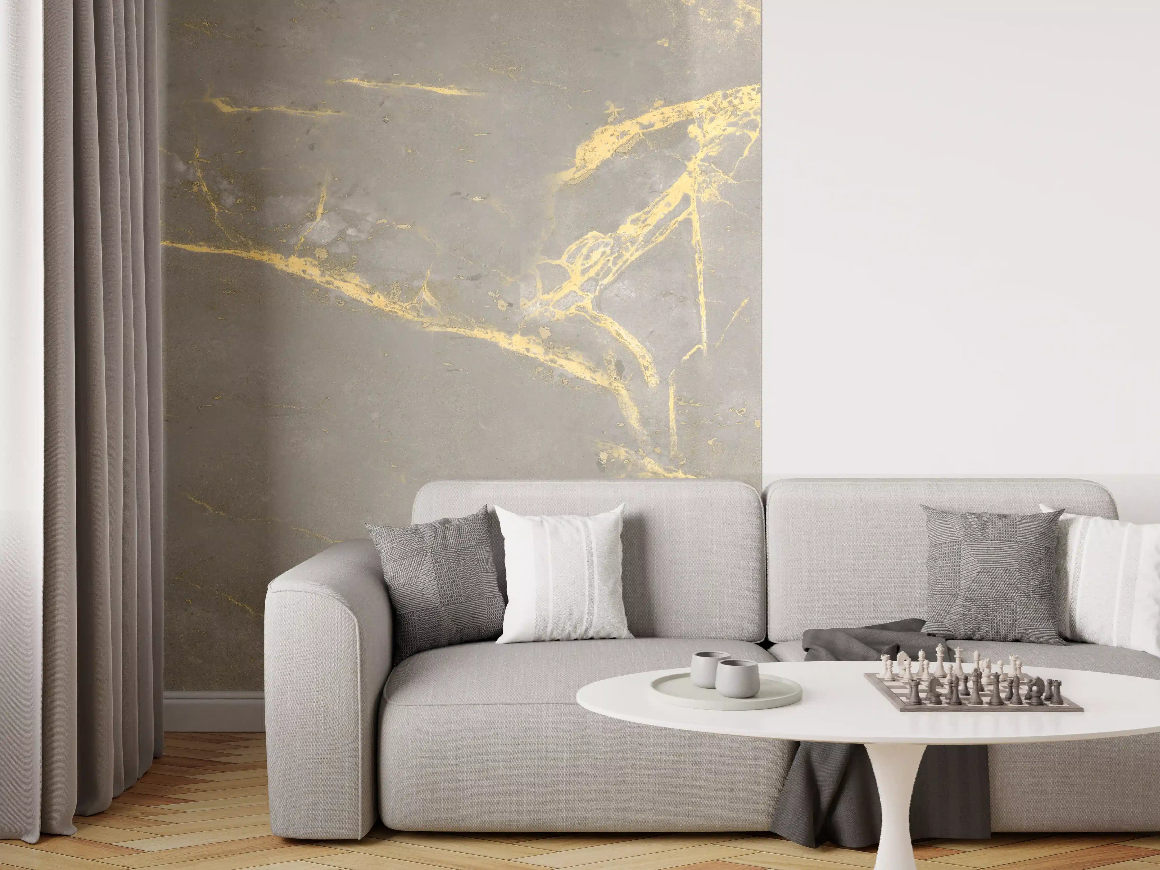Wandverkleidung Wohnzimmer - Luxuriöse Goldmarmor-Textur