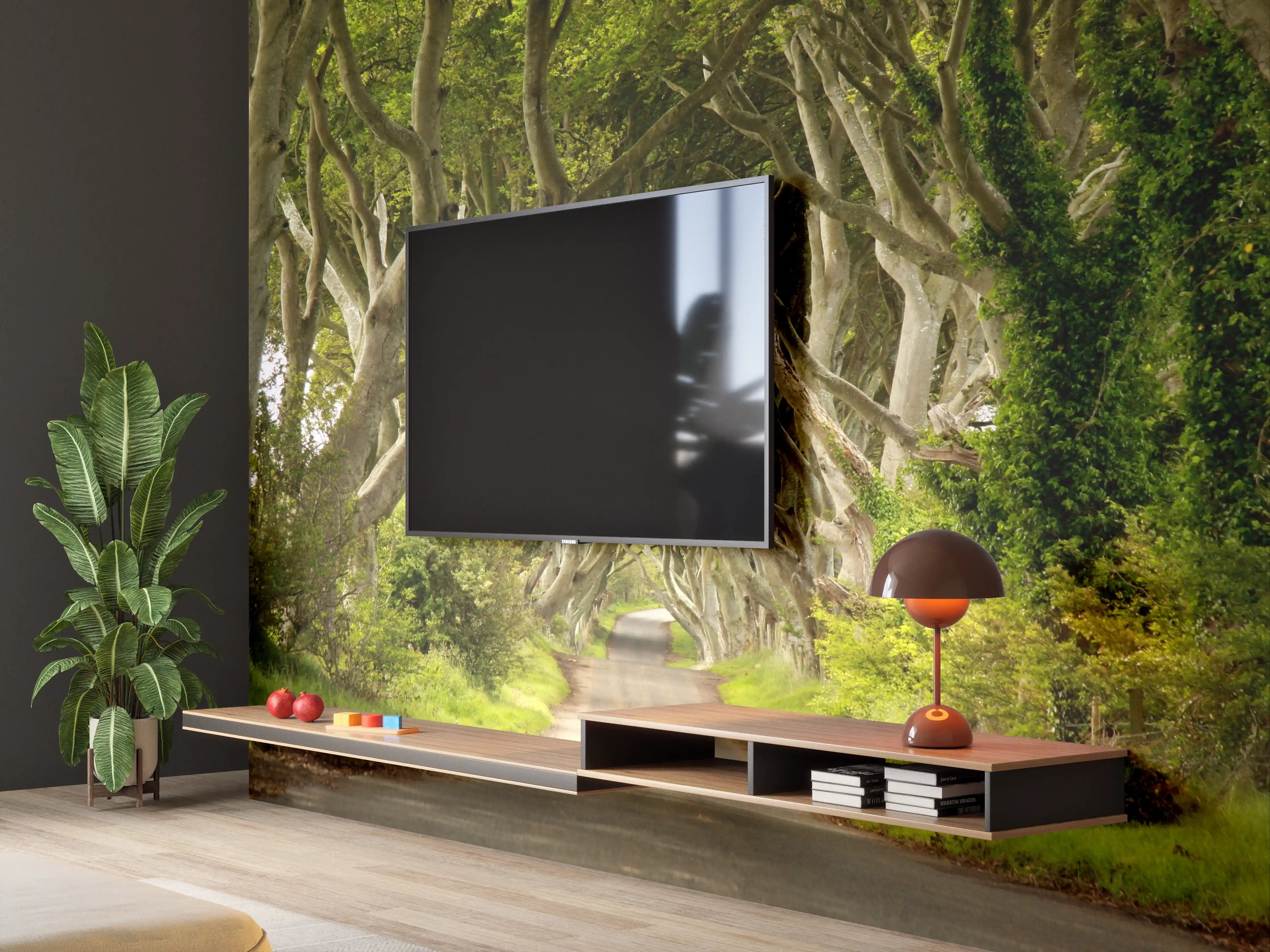 Wandverkleidung Wohnzimmer - Magischer Baumhain - Natur pur