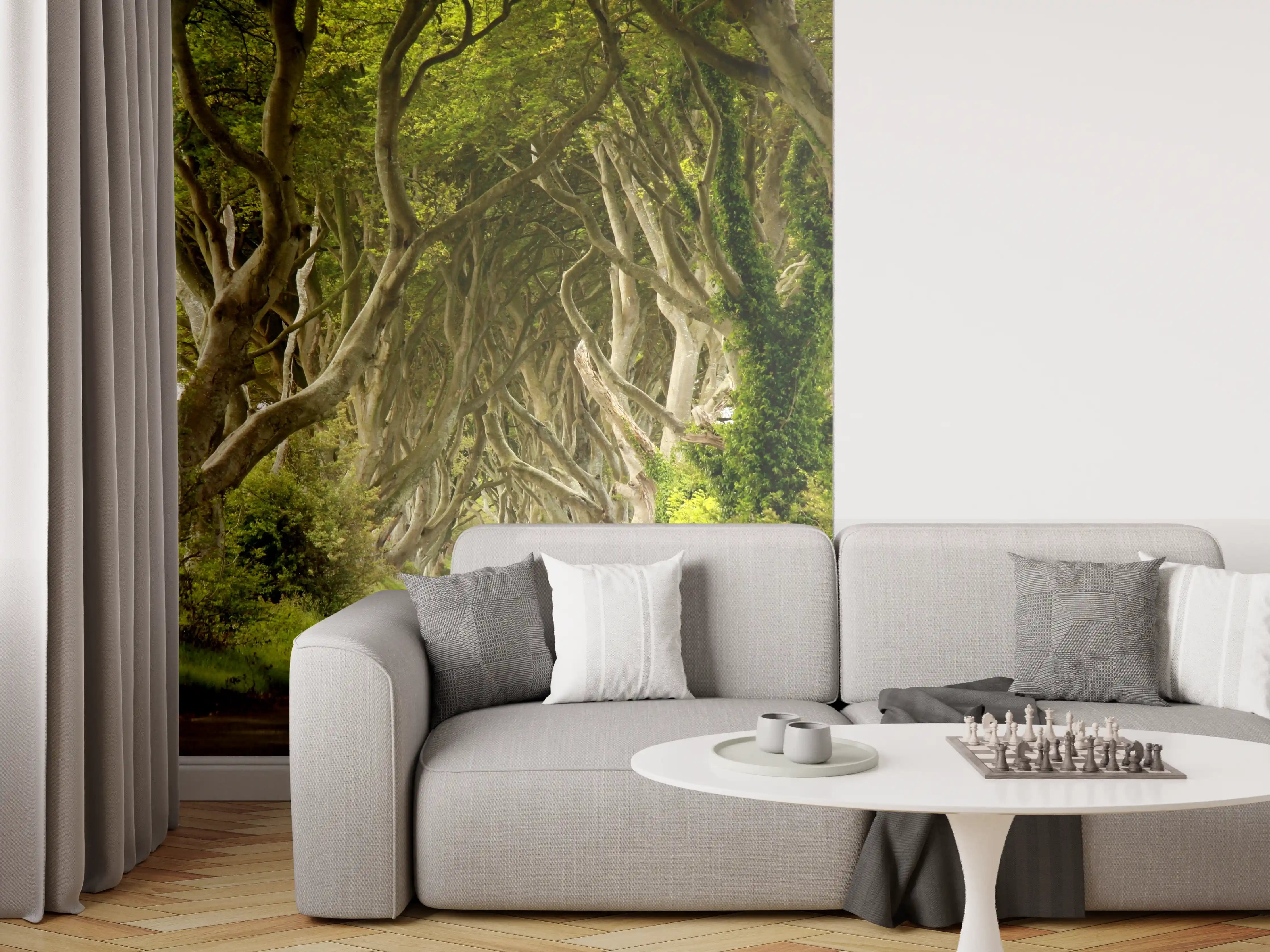 Wandverkleidung Wohnzimmer - Magischer Baumhain - Natur pur