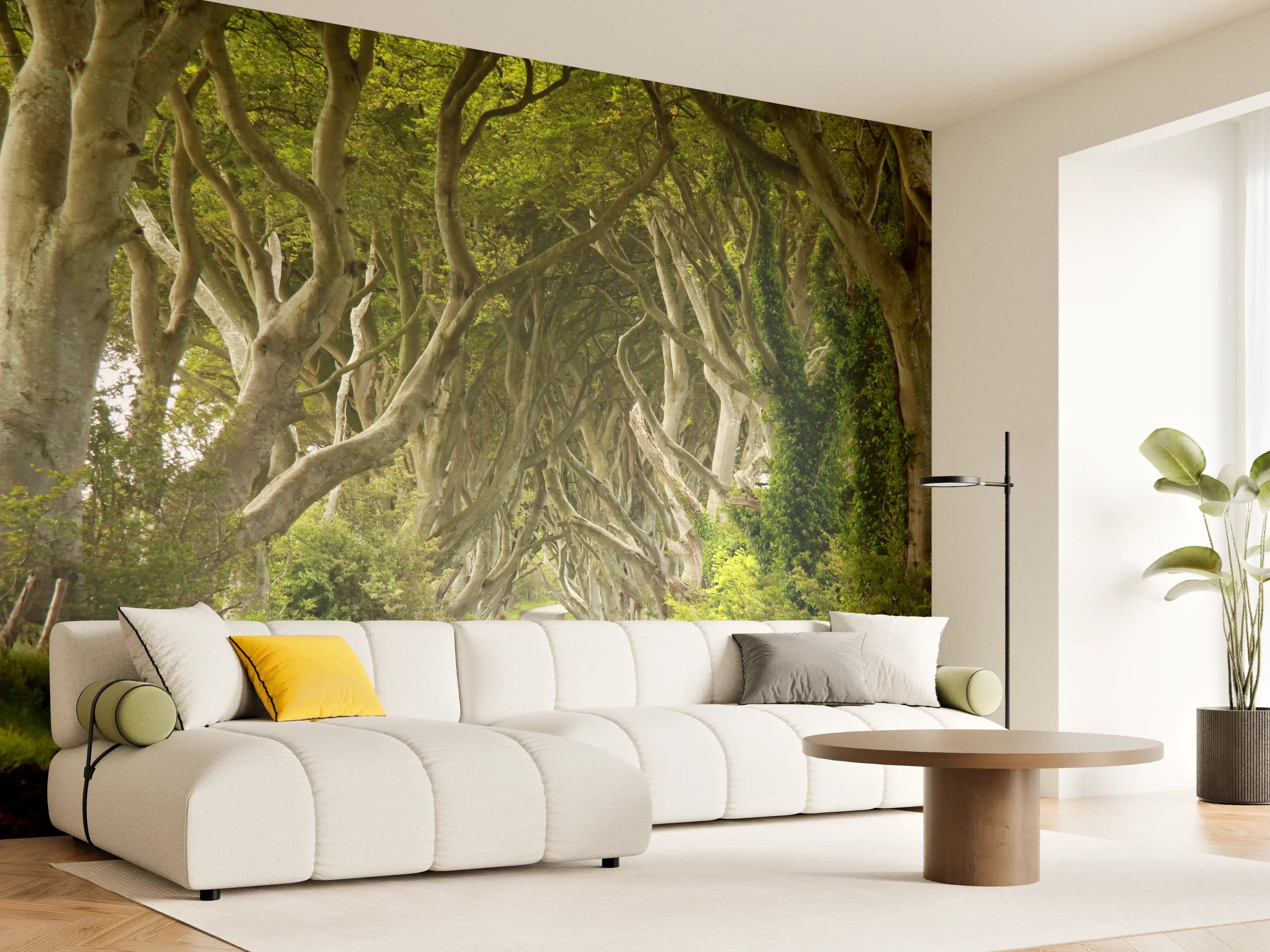 Wandverkleidung Wohnzimmer - Magischer Baumhain - Natur pur