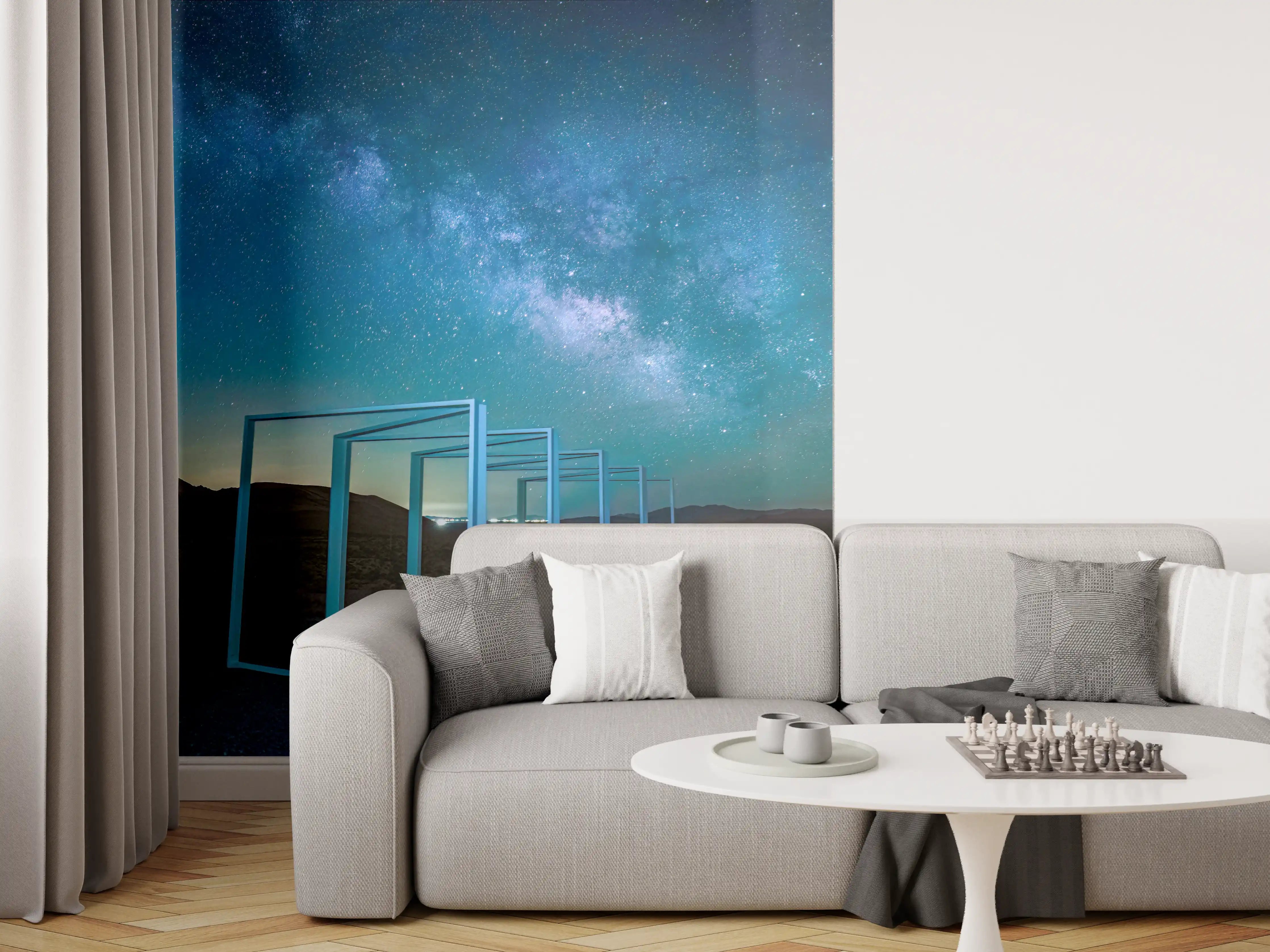 Wandverkleidung Wohnzimmer - Magischer Blick in die Sternewelt