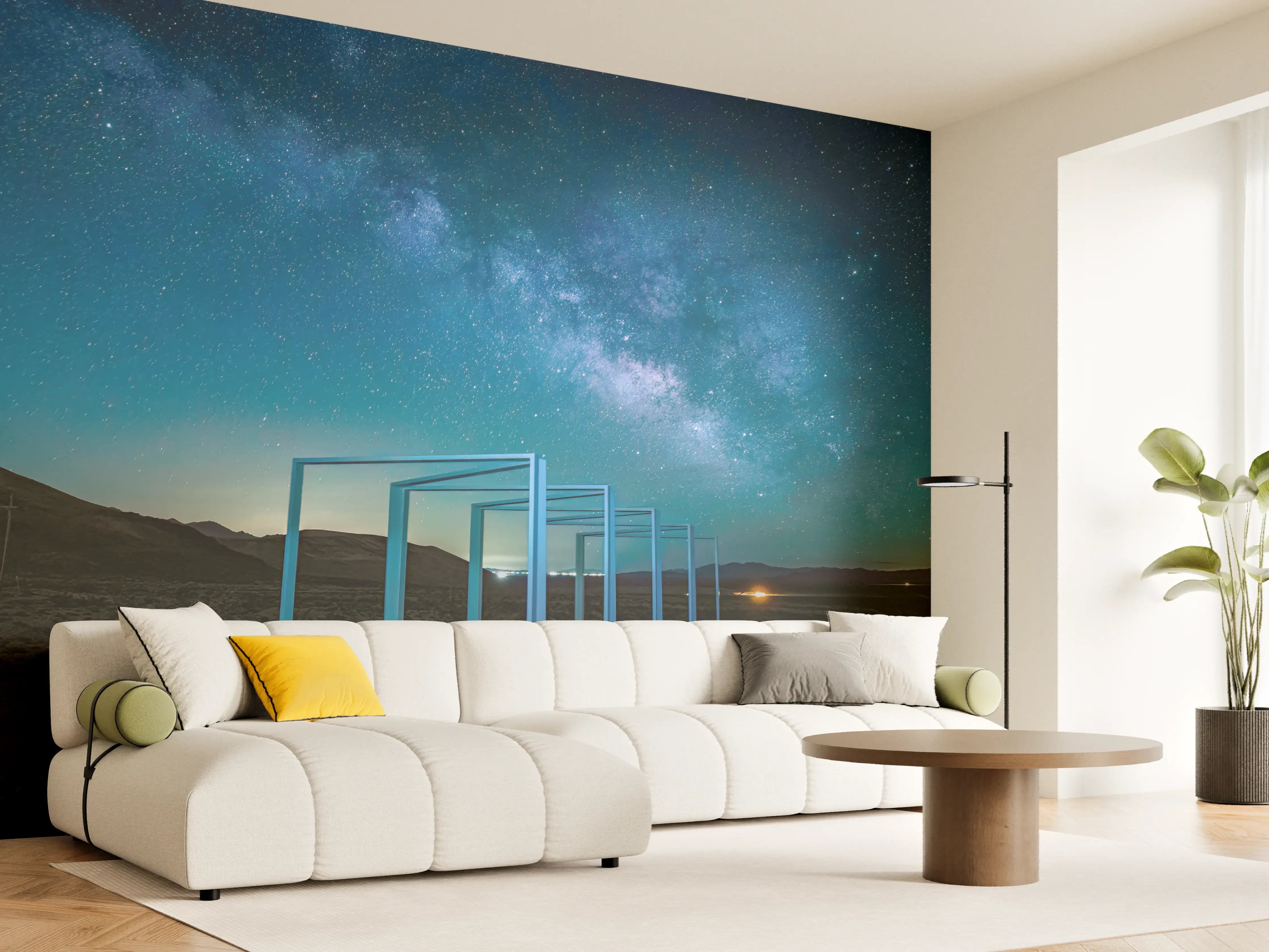 Wandverkleidung Wohnzimmer - Magischer Blick in die Sternewelt