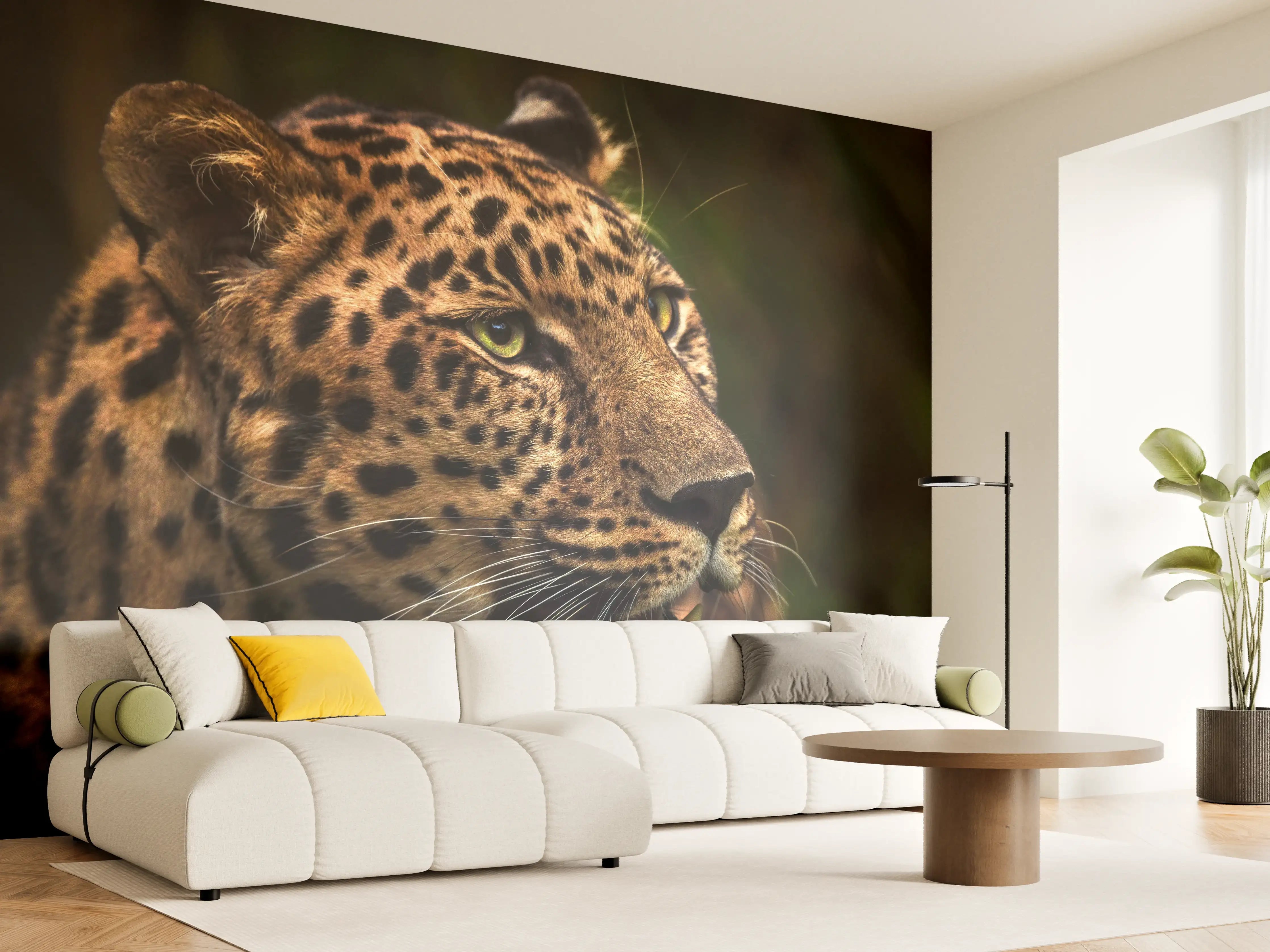 Wandverkleidung Wohnzimmer - Majestätischer Amur-Leopard