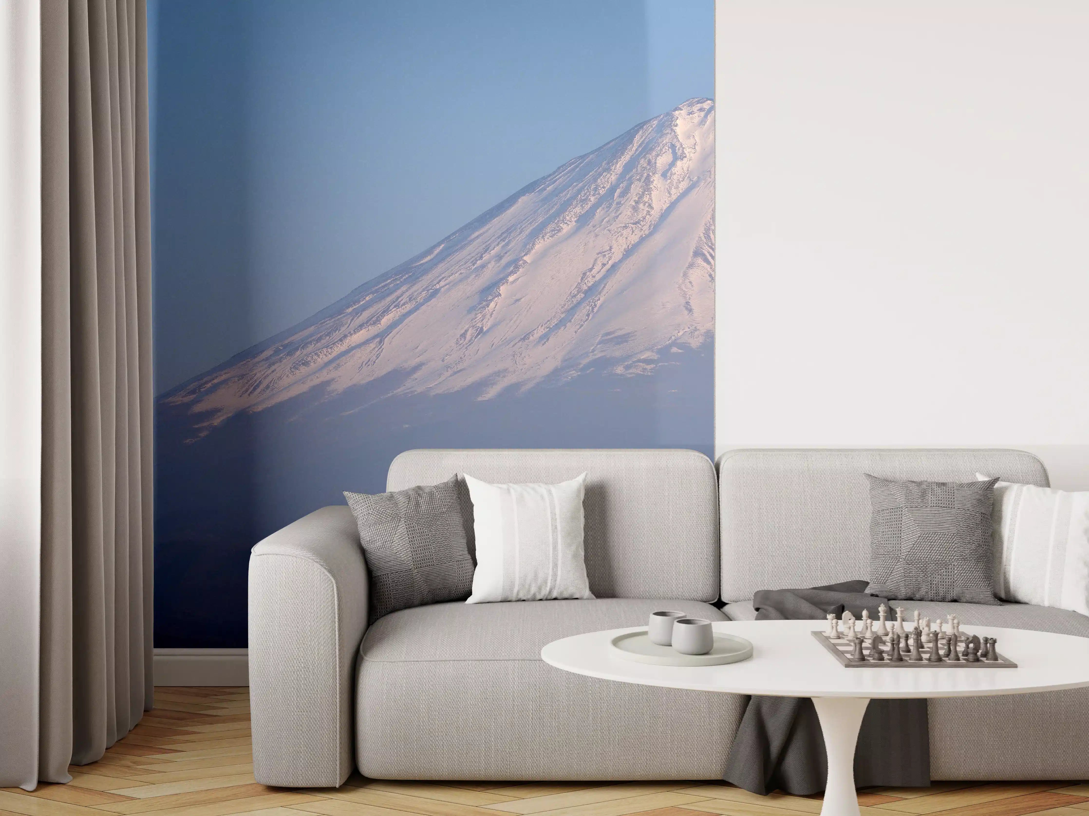 Wandverkleidung Wohnzimmer - Majestätischer Blick auf den Vulkan Mount Fuji bei Sonnenaufgang