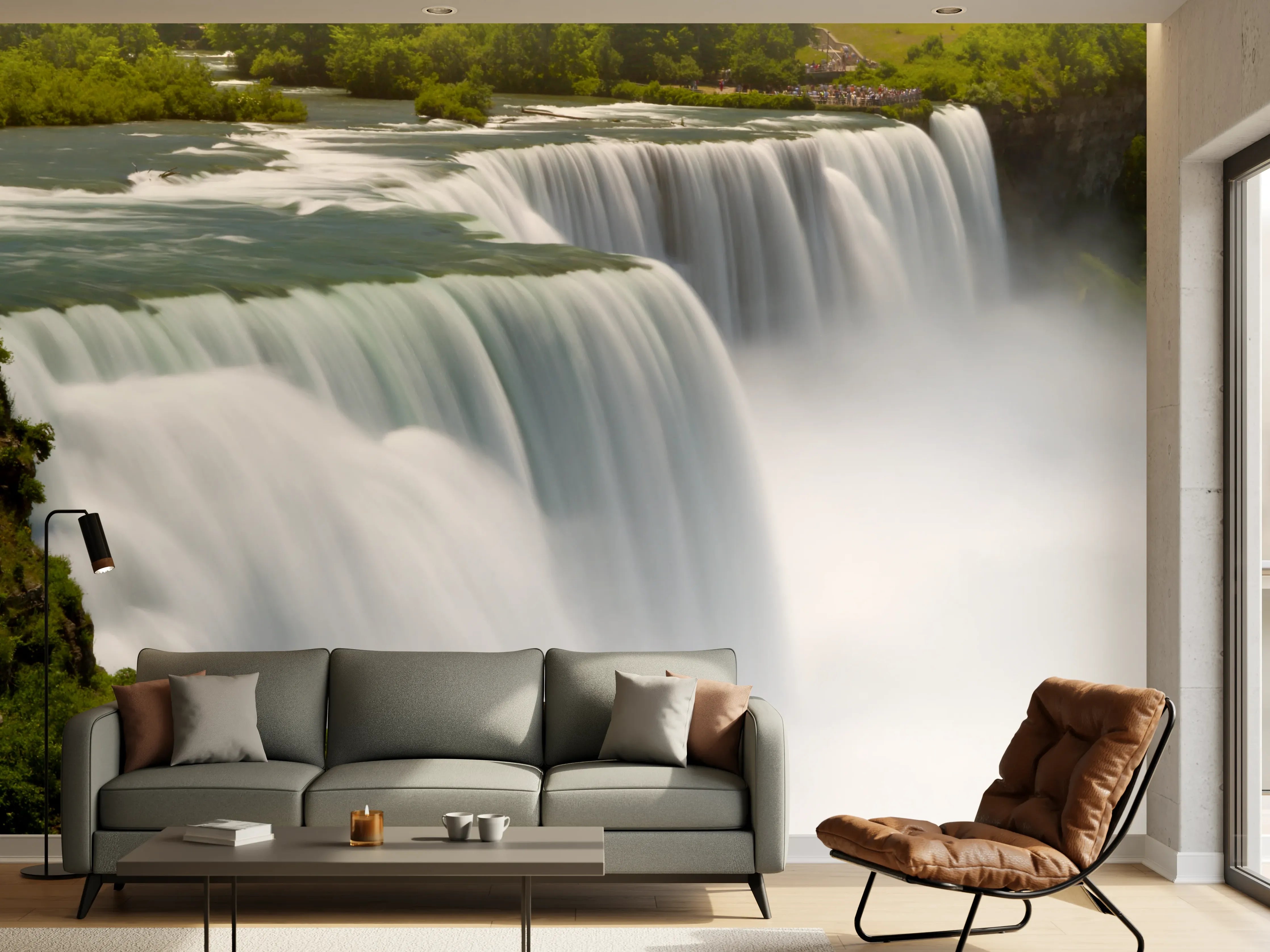 Wandverkleidung Wohnzimmer - Majestätischer Wasserfall in der Natur
