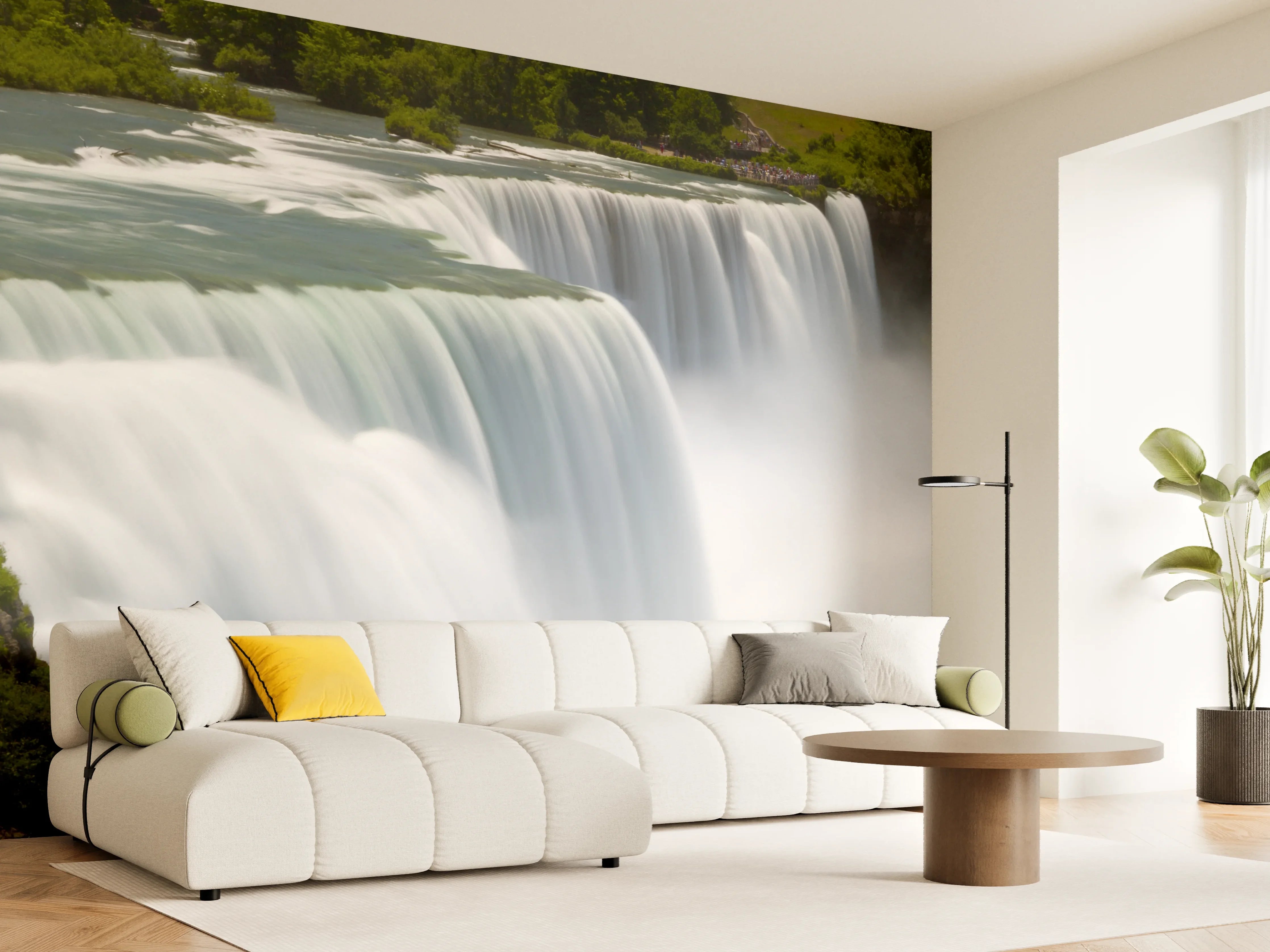 Wandverkleidung Wohnzimmer - Majestätischer Wasserfall in der Natur