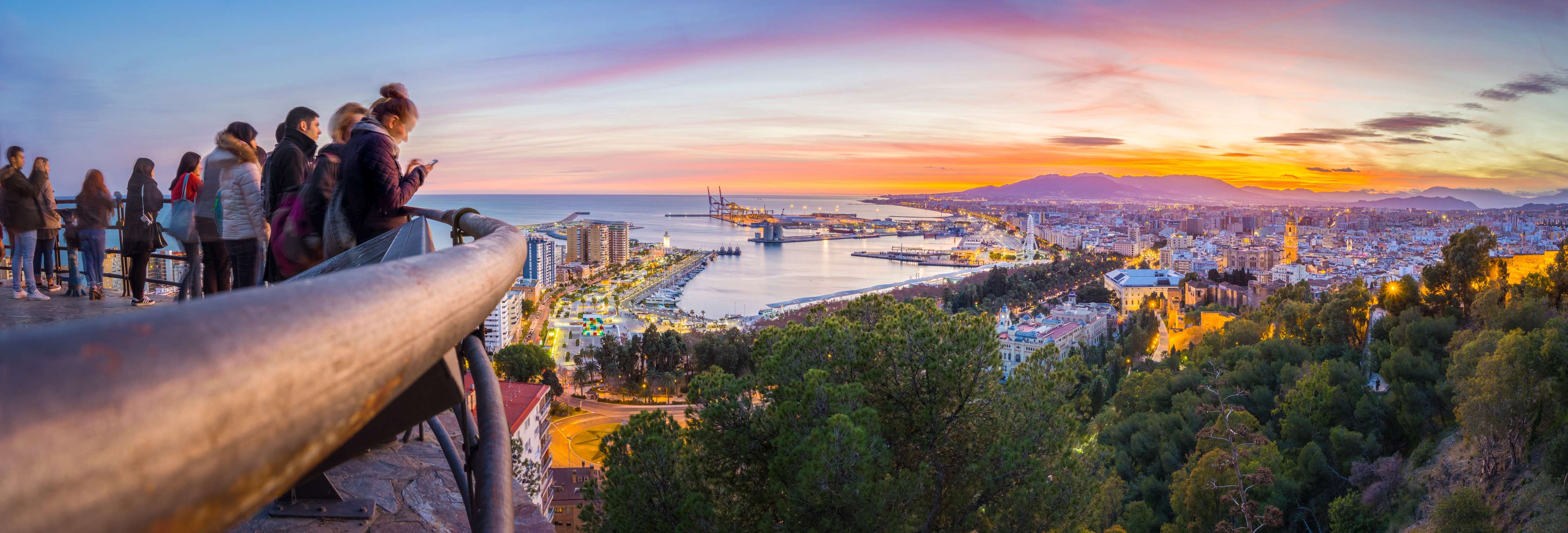 Wandverkleidung Wohnzimmer-Málaga Aussicht von den Bergen