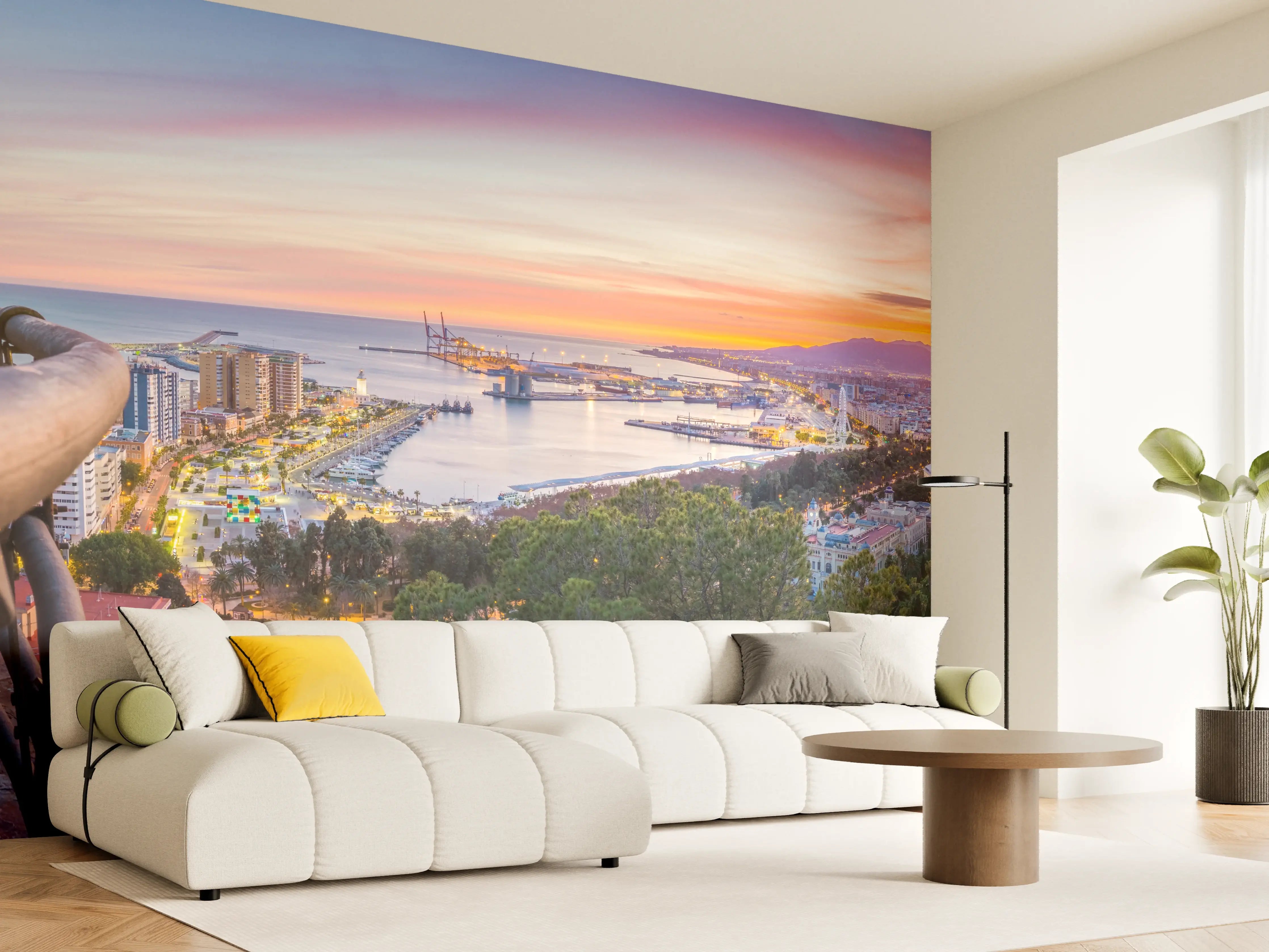 Wandverkleidung Wohnzimmer - Málaga Aussicht von den Bergen