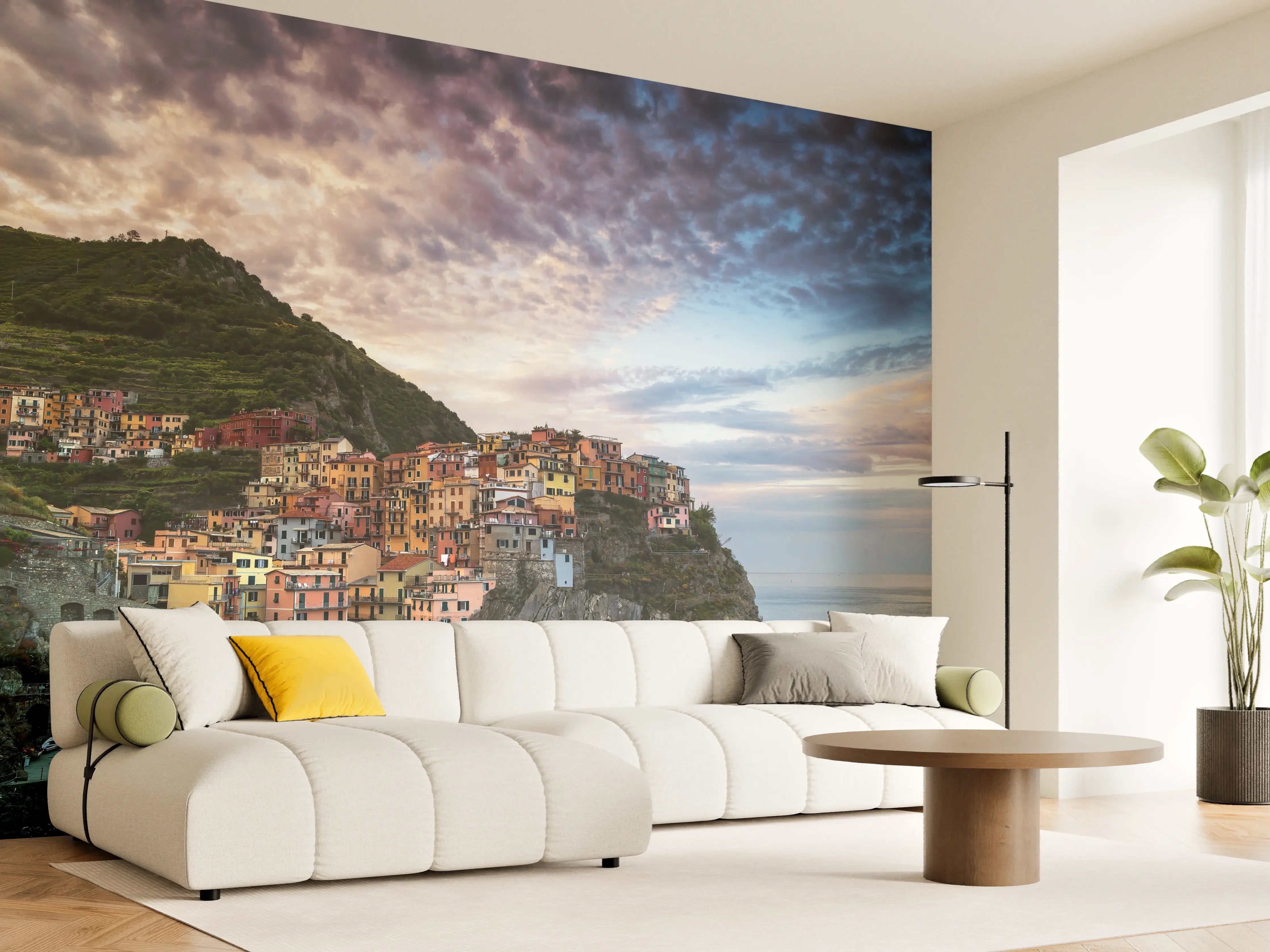 Wandverkleidung Wohnzimmer - Malcesine am Gardasee bei Sonnenuntergang