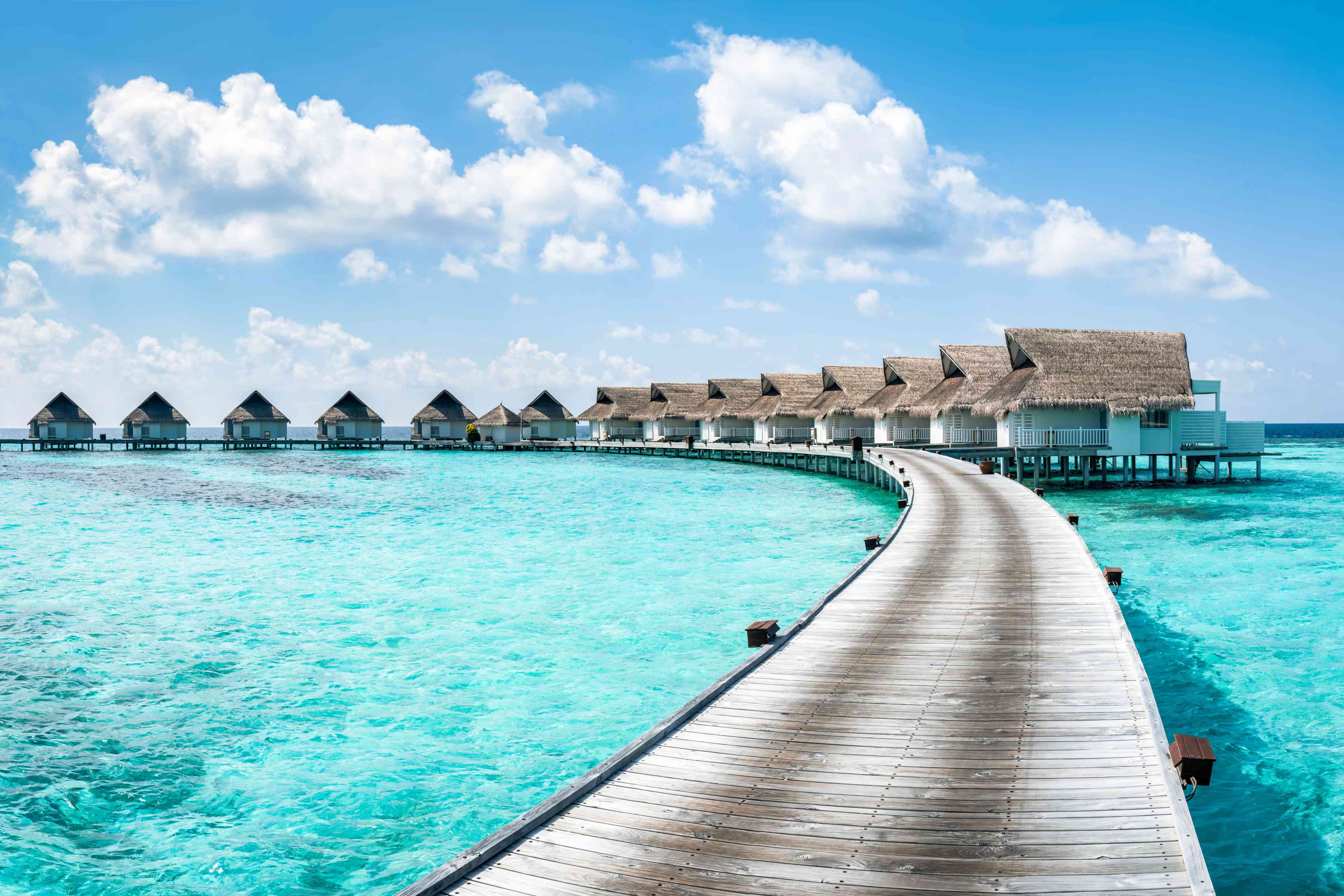 Wandverkleidung Wohnzimmer-Malediven Wasser-Hotel