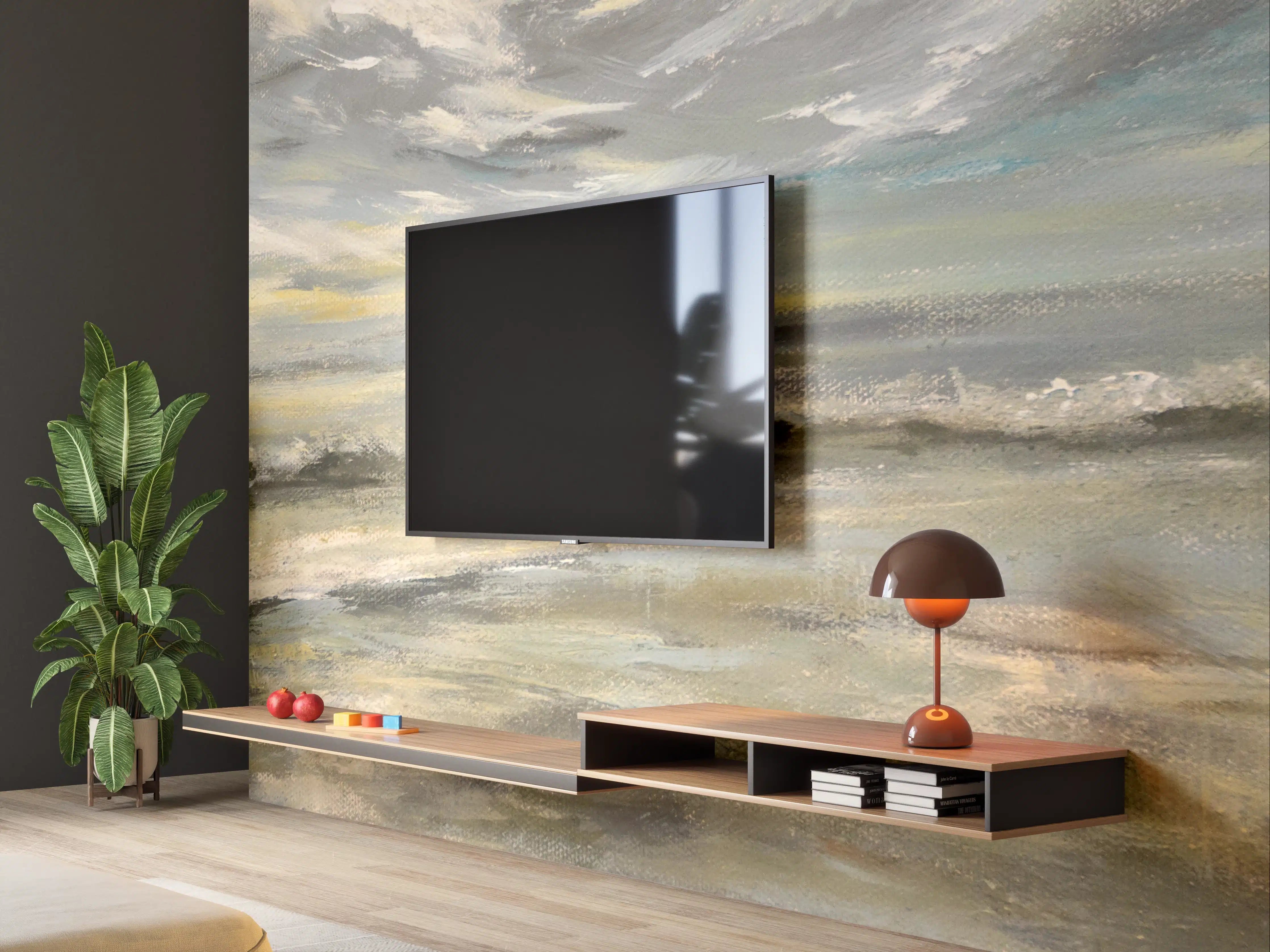 Wandverkleidung Wohnzimmer - Malerei eines stürmischen Meeres