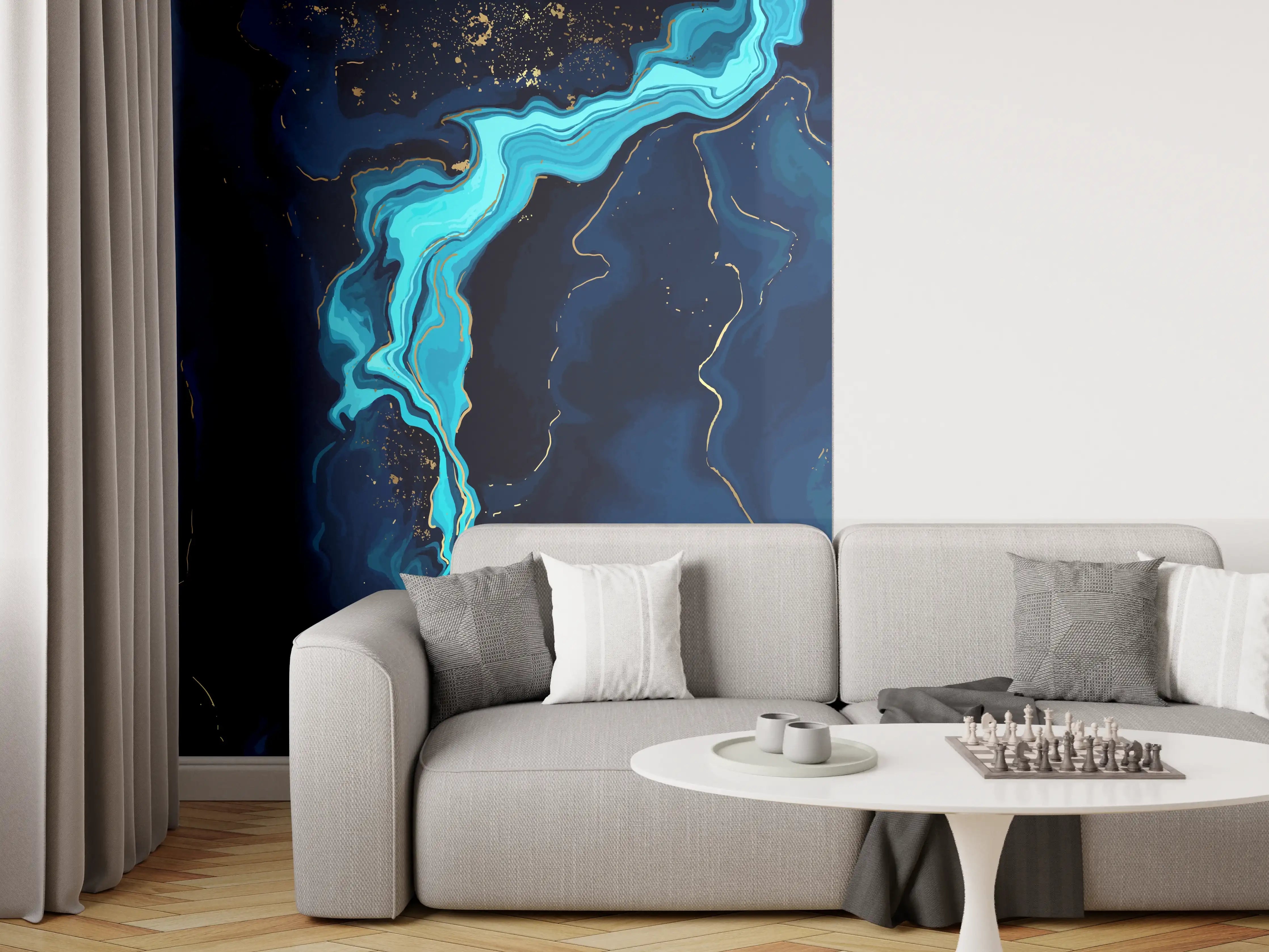 Wandverkleidung Wohnzimmer - Mamor des Meeres