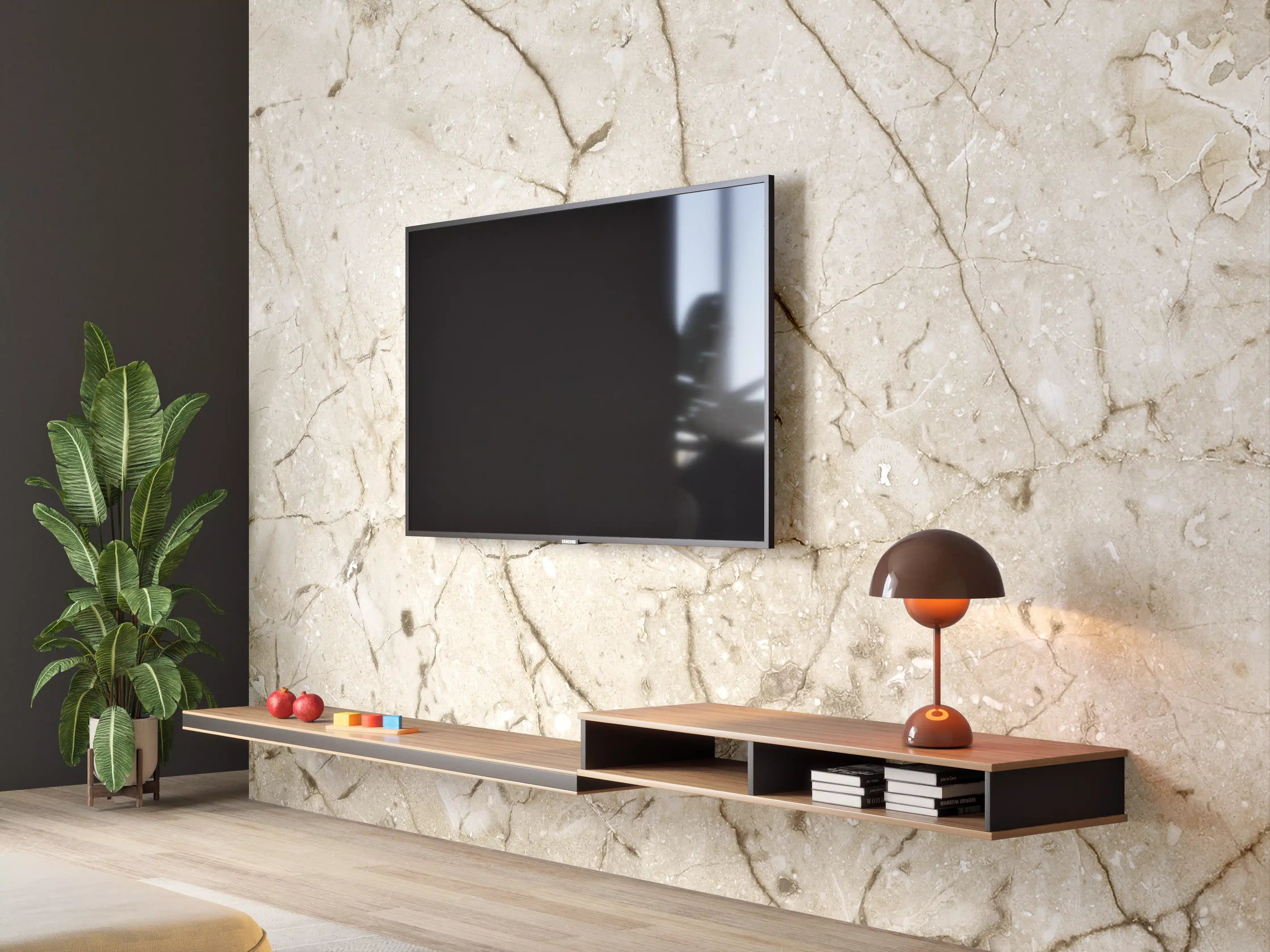 Wandverkleidung Wohnzimmer - Marmor Hintergrund - Beige