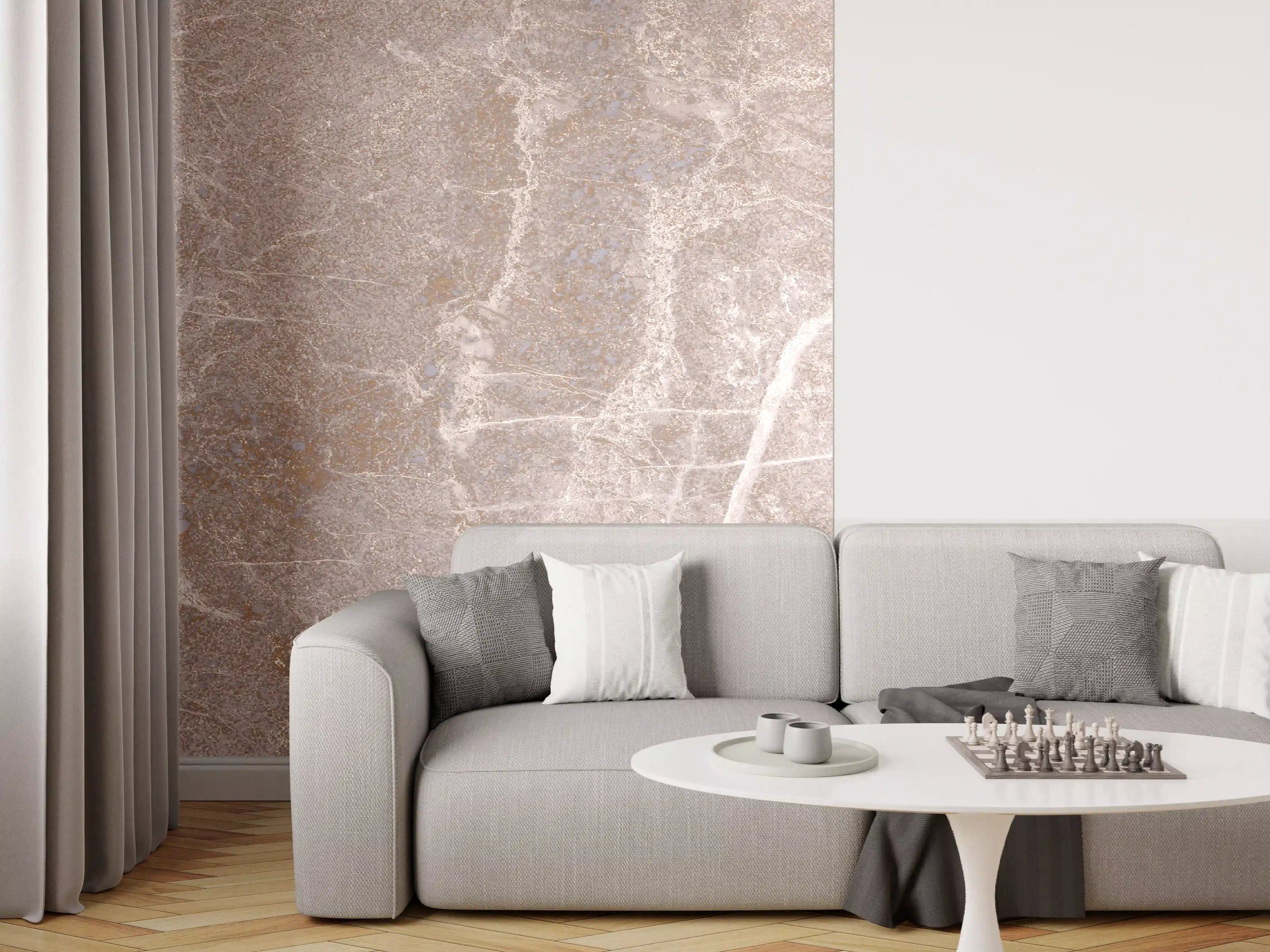 Wandverkleidung Wohnzimmer - Marmor Textur - Rosa