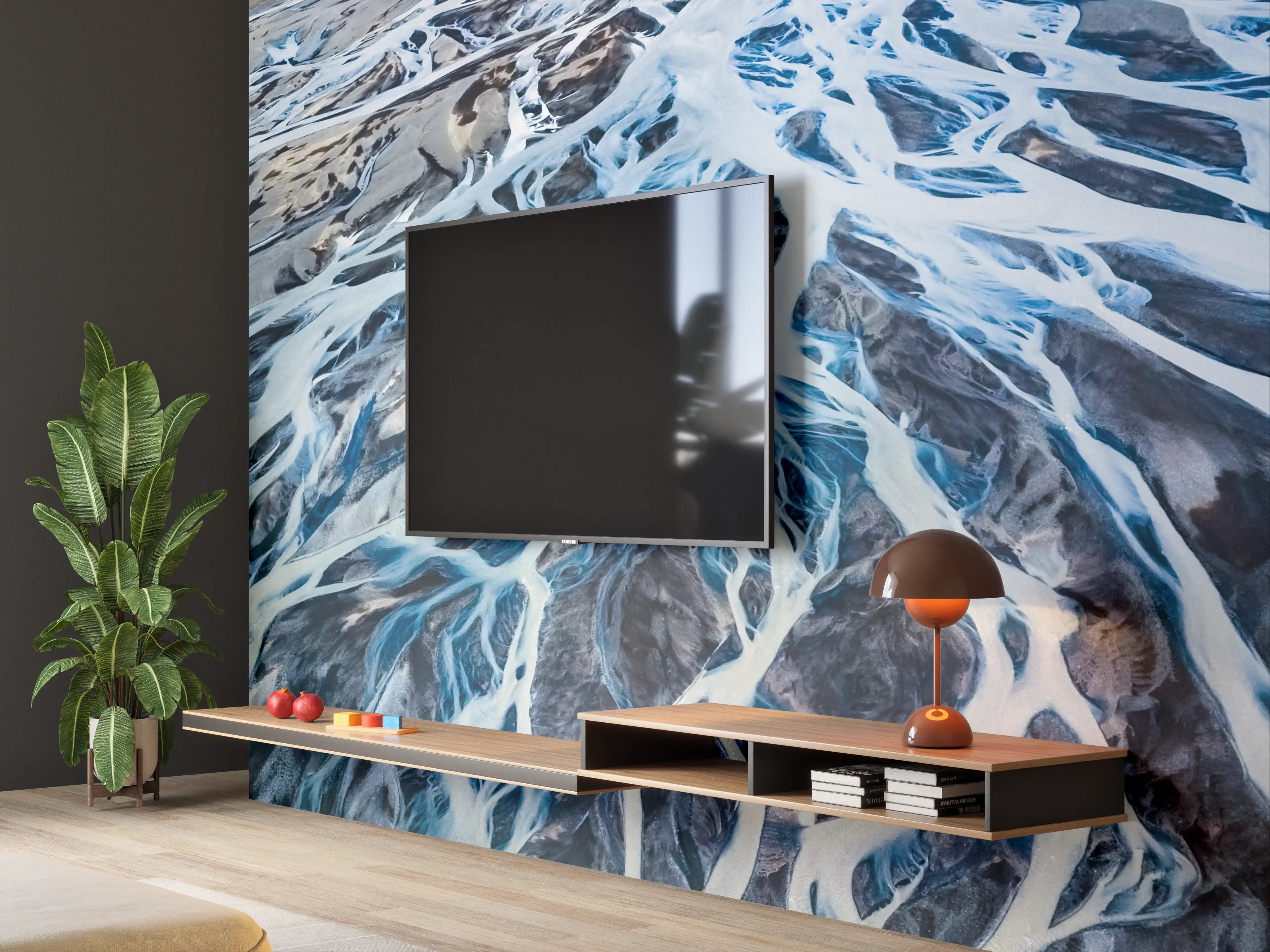 Wandverkleidung Wohnzimmer - Meereswellen mit schäumender Gischt