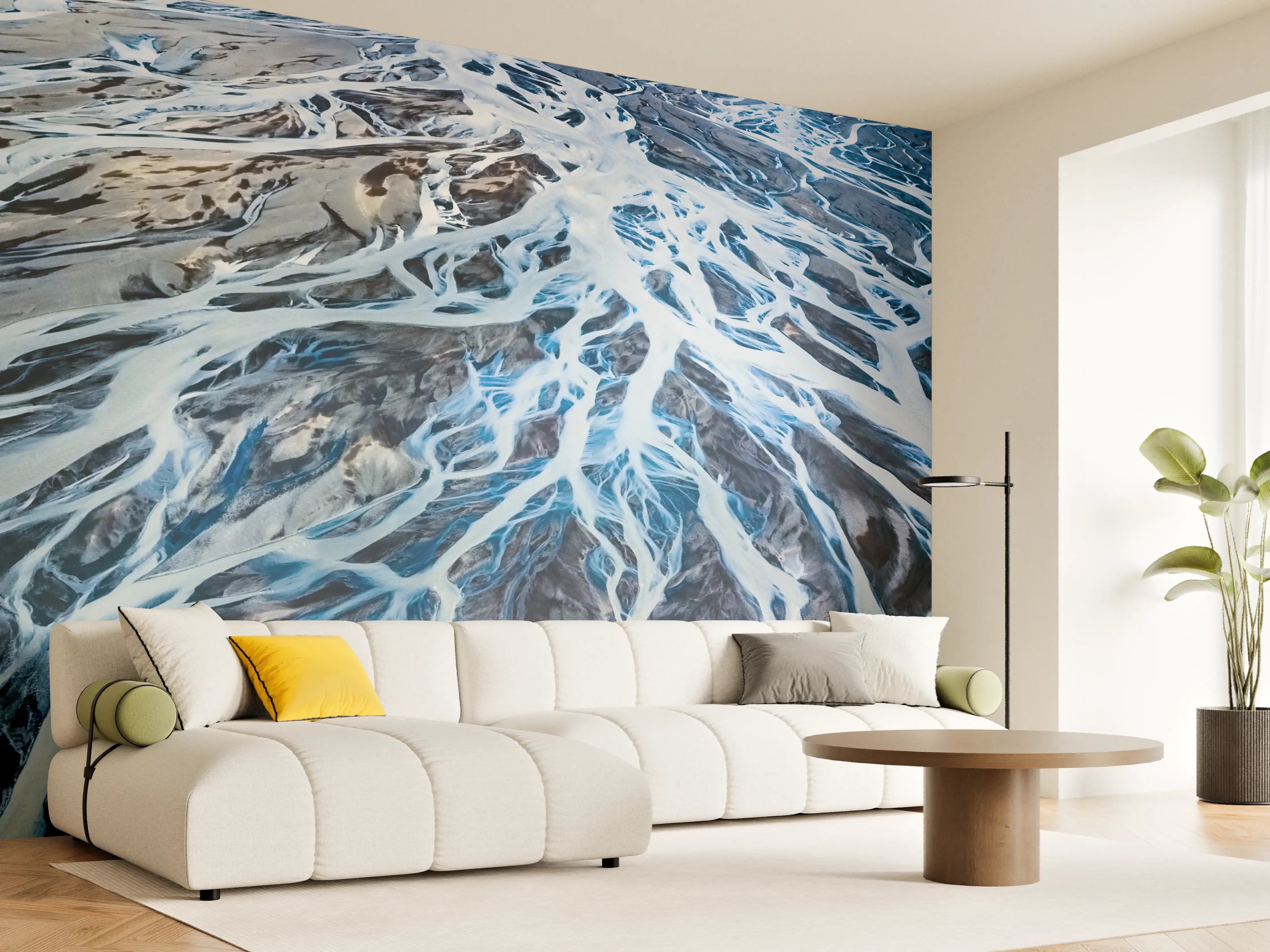 Wandverkleidung Wohnzimmer - Meereswellen mit schäumender Gischt