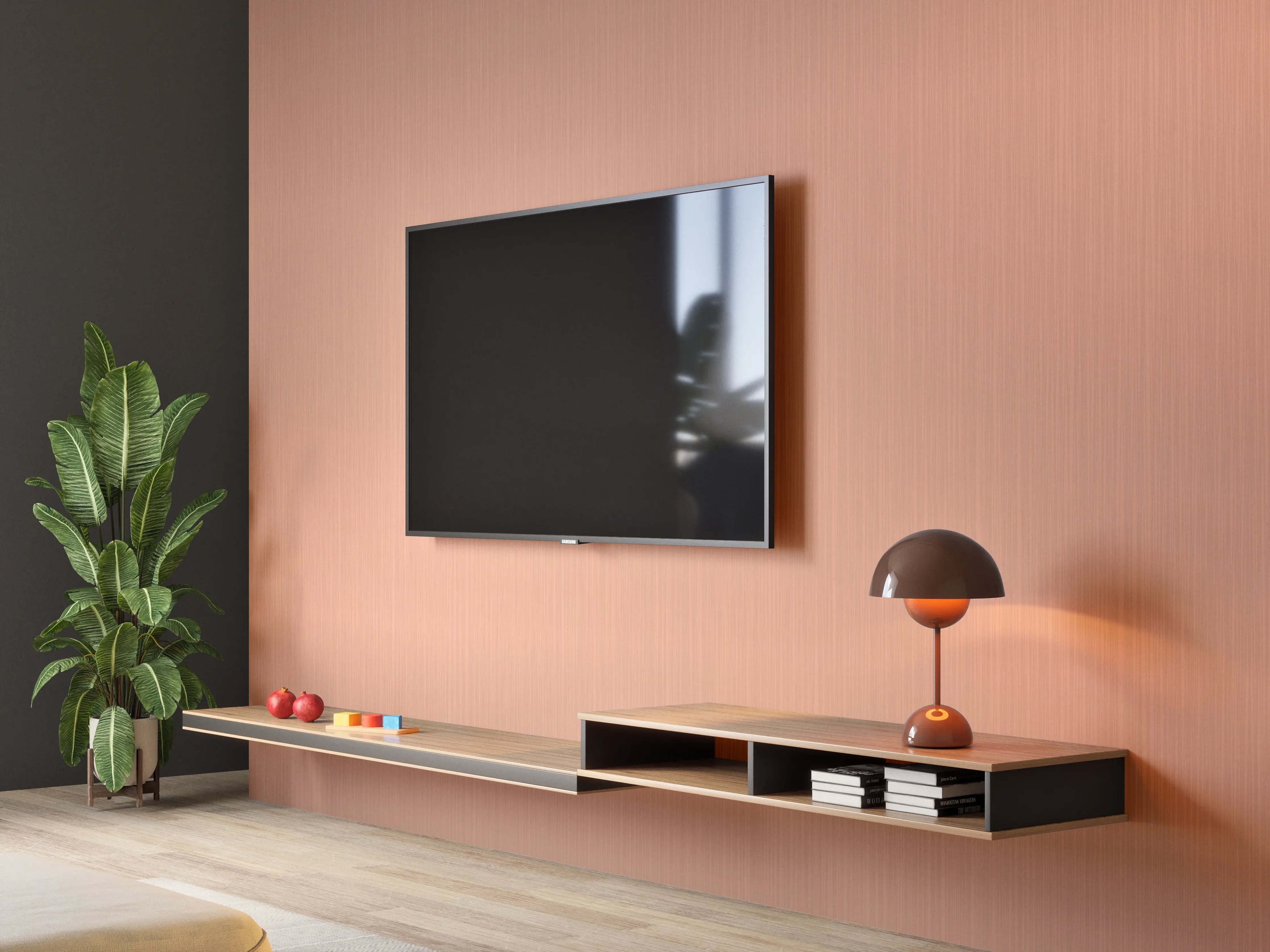Wandverkleidung Wohnzimmer - Metallische Gebürstete Bronze-Textur