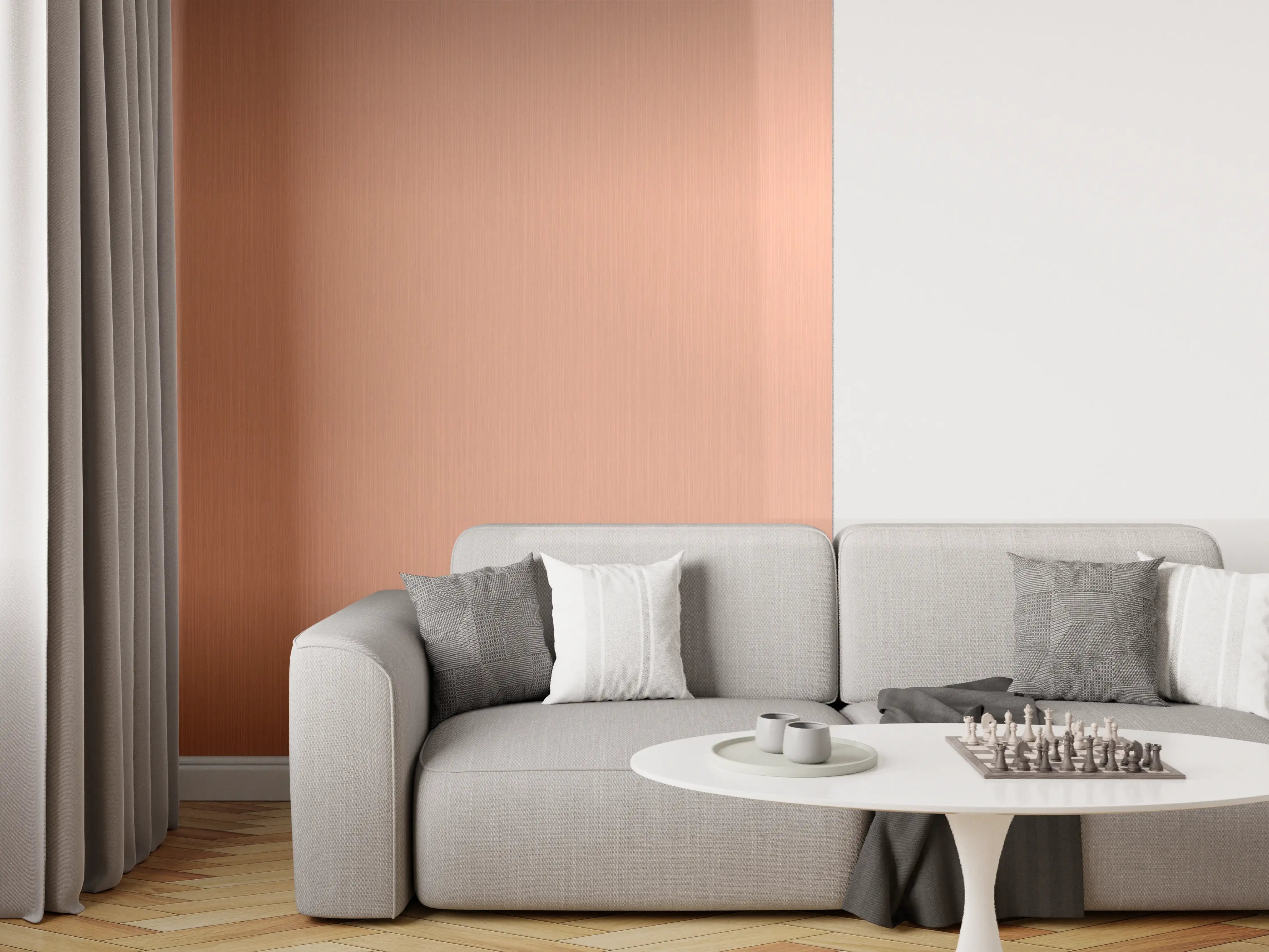 Wandverkleidung Wohnzimmer - Metallische Gebürstete Bronze-Textur