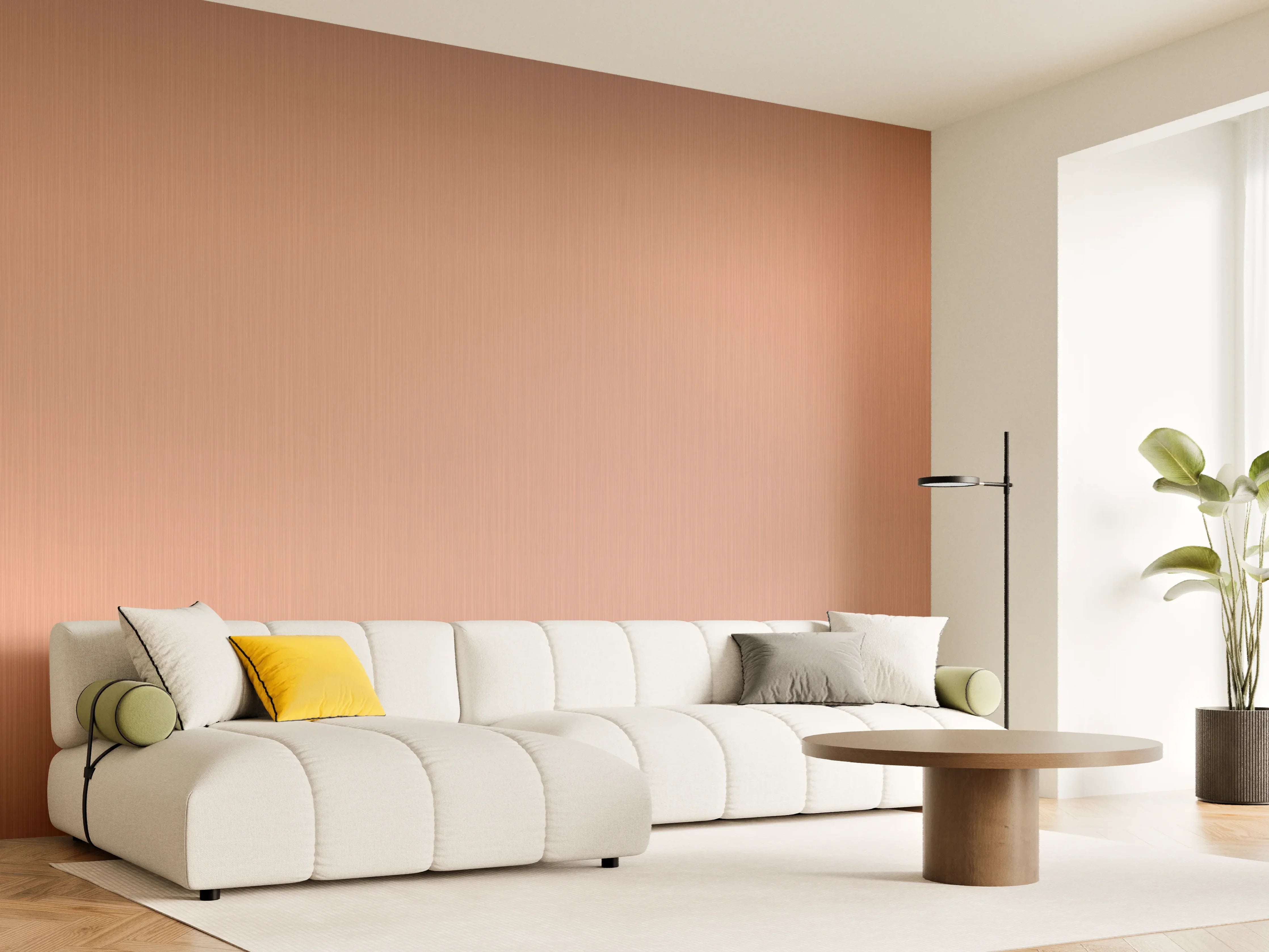 Wandverkleidung Wohnzimmer - Metallische Gebürstete Bronze-Textur
