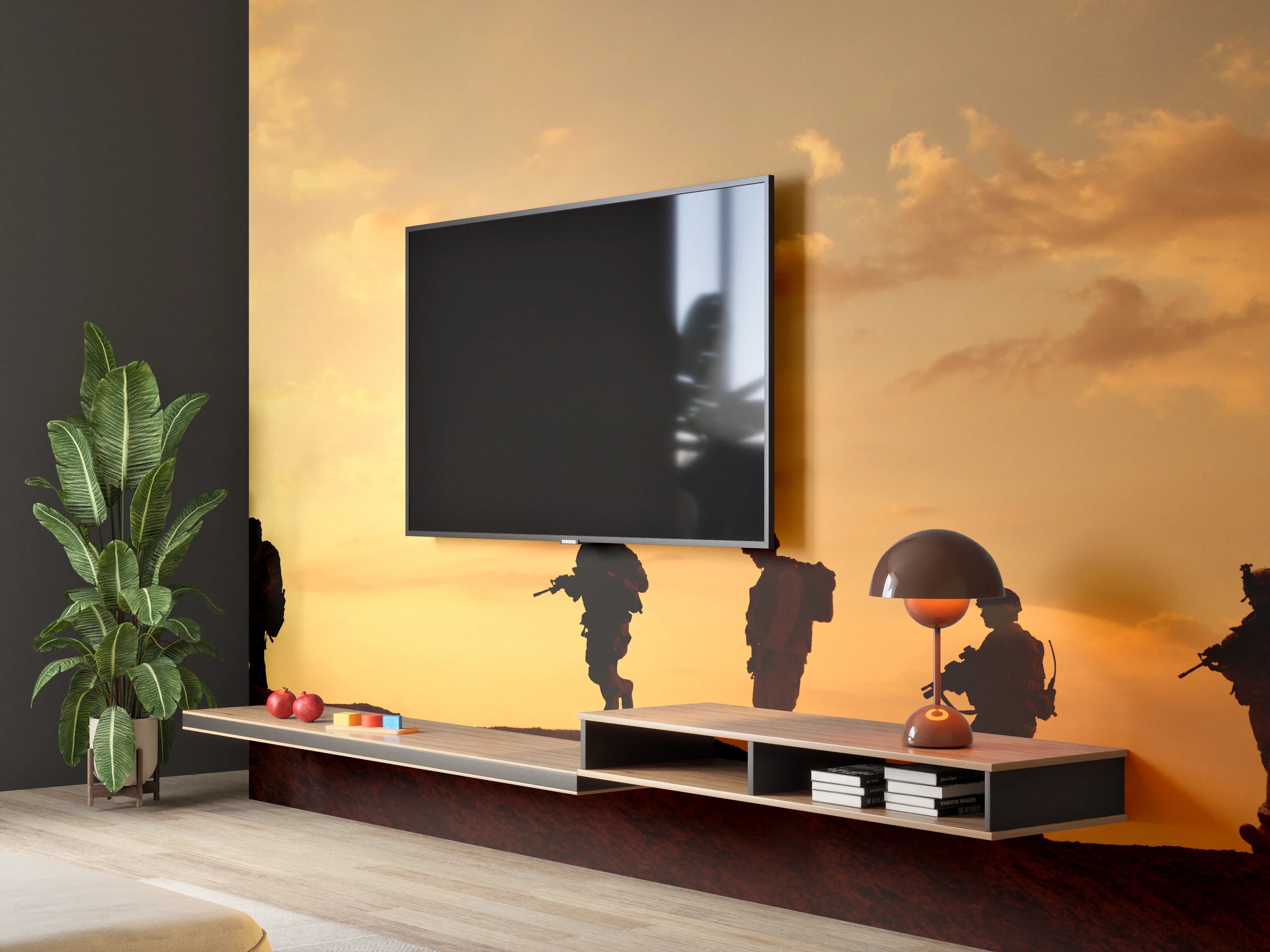 Wandverkleidung Wohnzimmer - Militärische Truppen