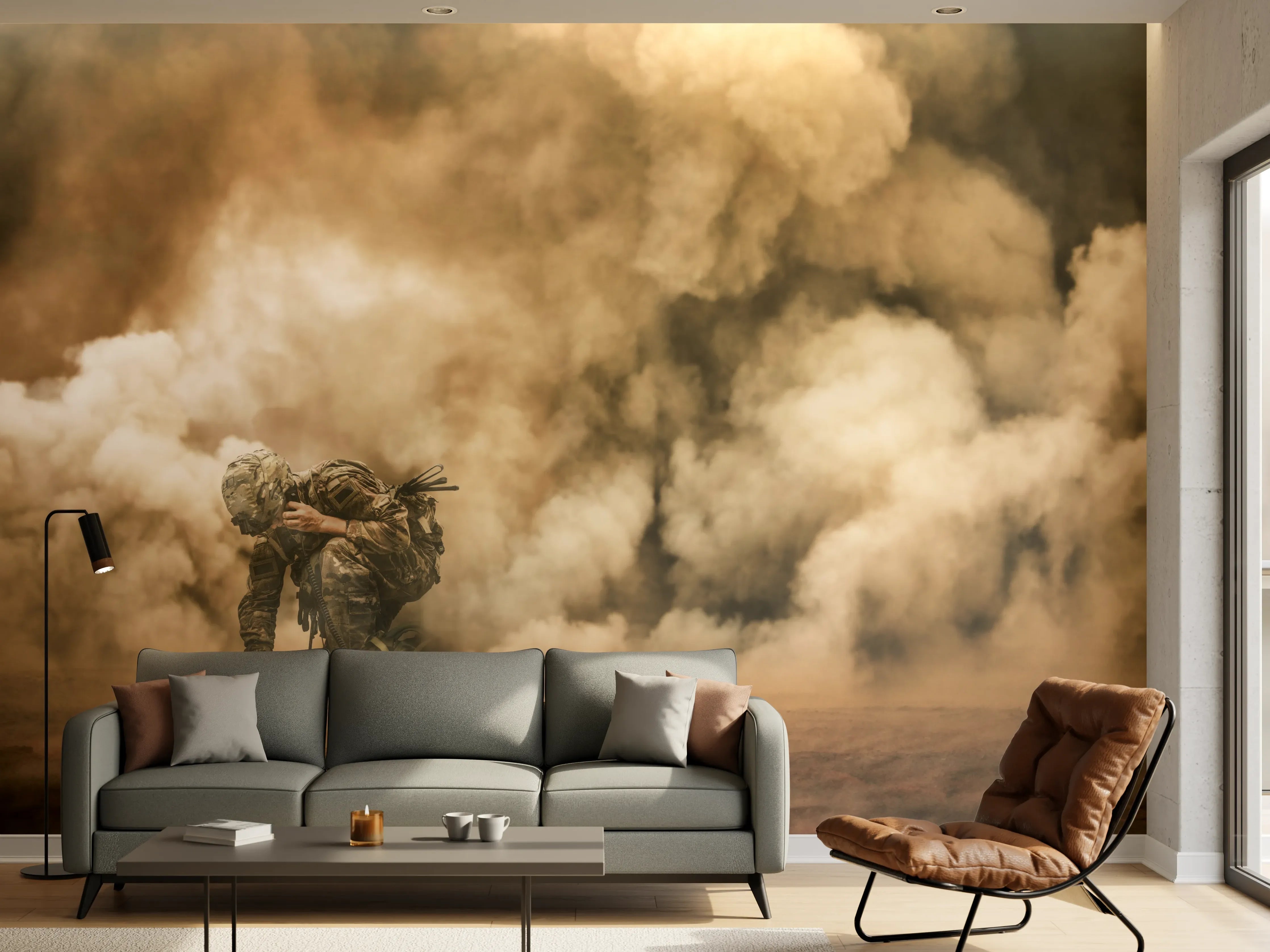 Wandverkleidung Wohnzimmer - Militärsoldat