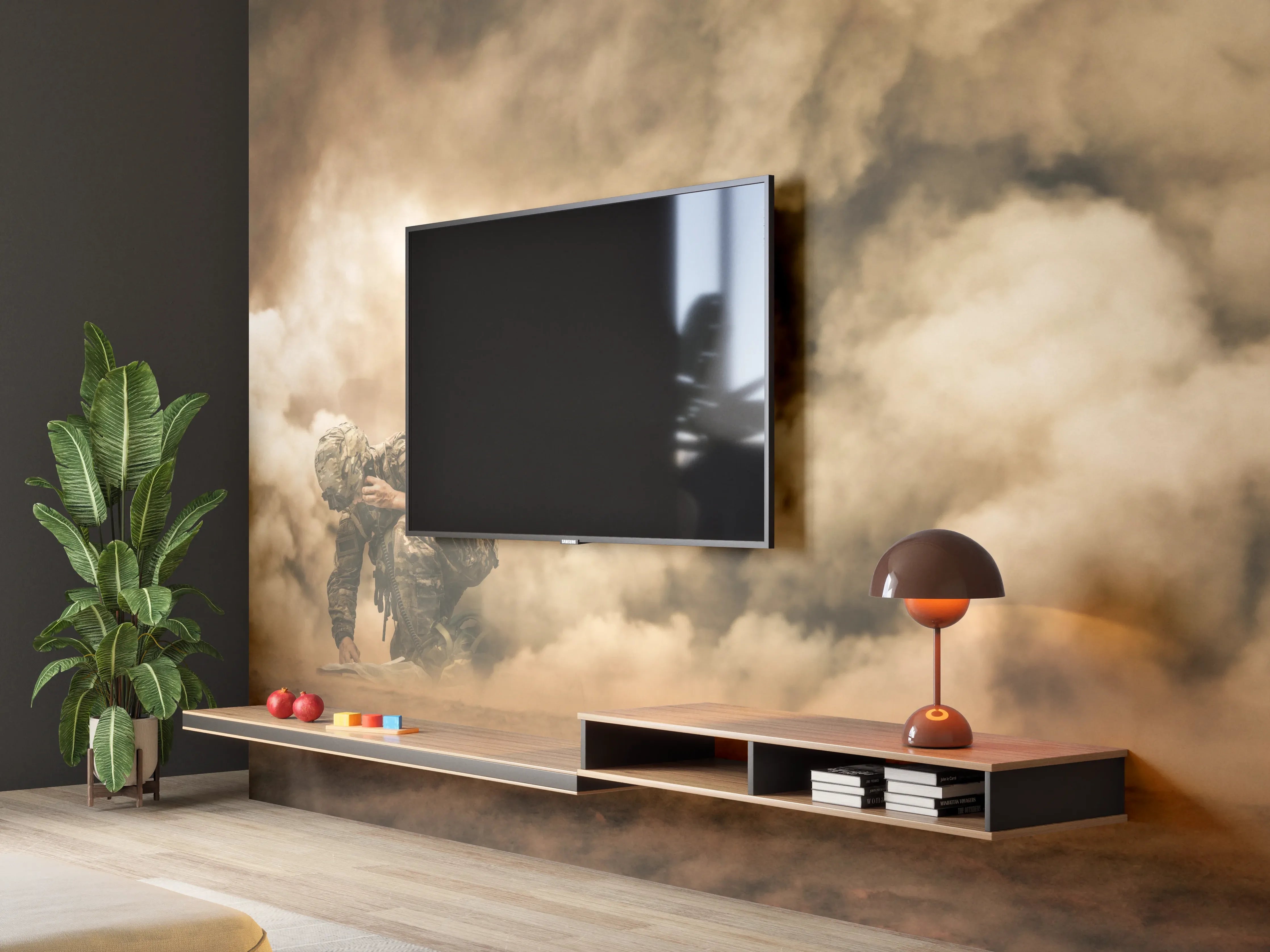 Wandverkleidung Wohnzimmer - Militärsoldat