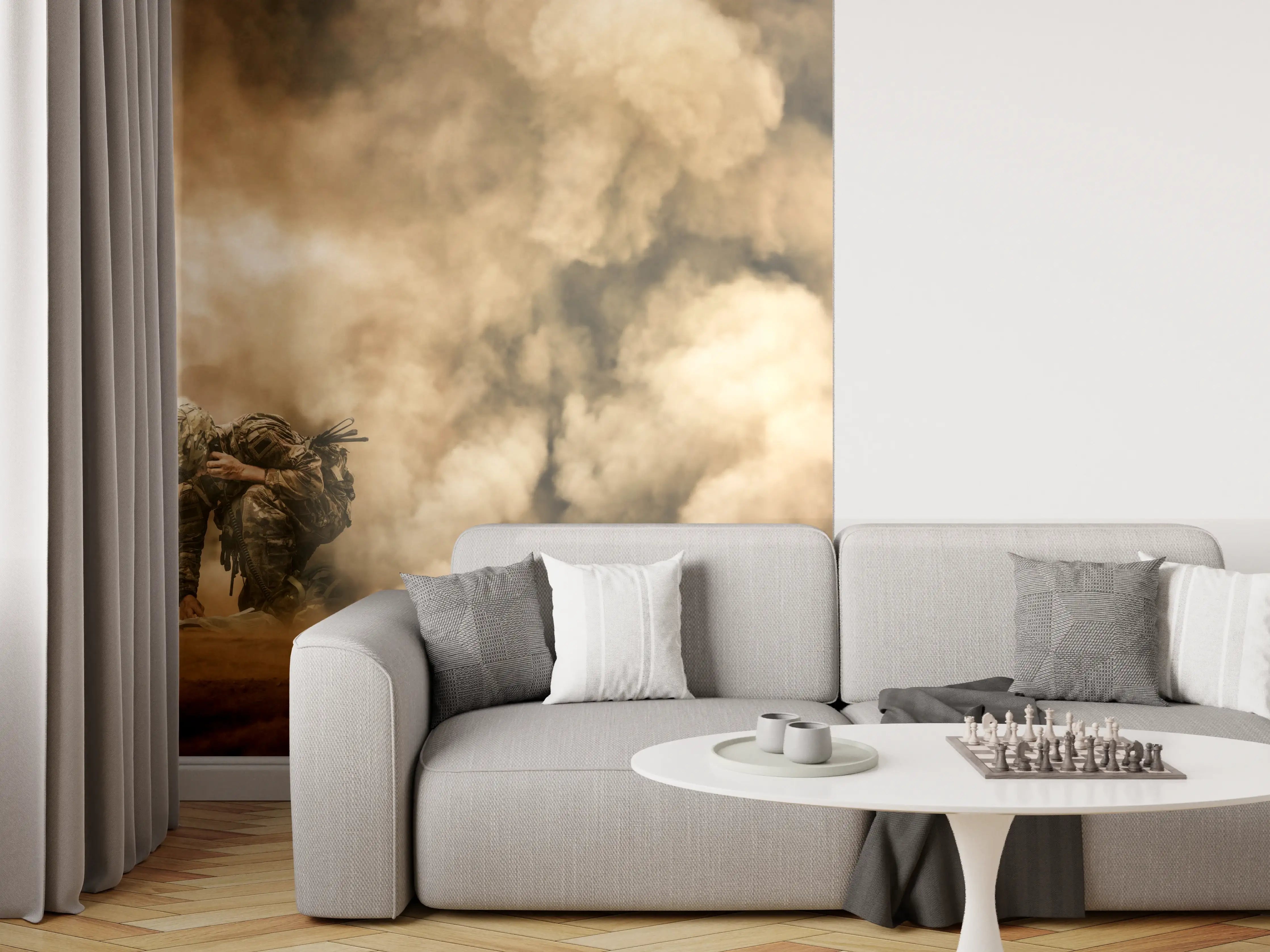 Wandverkleidung Wohnzimmer - Militärsoldat