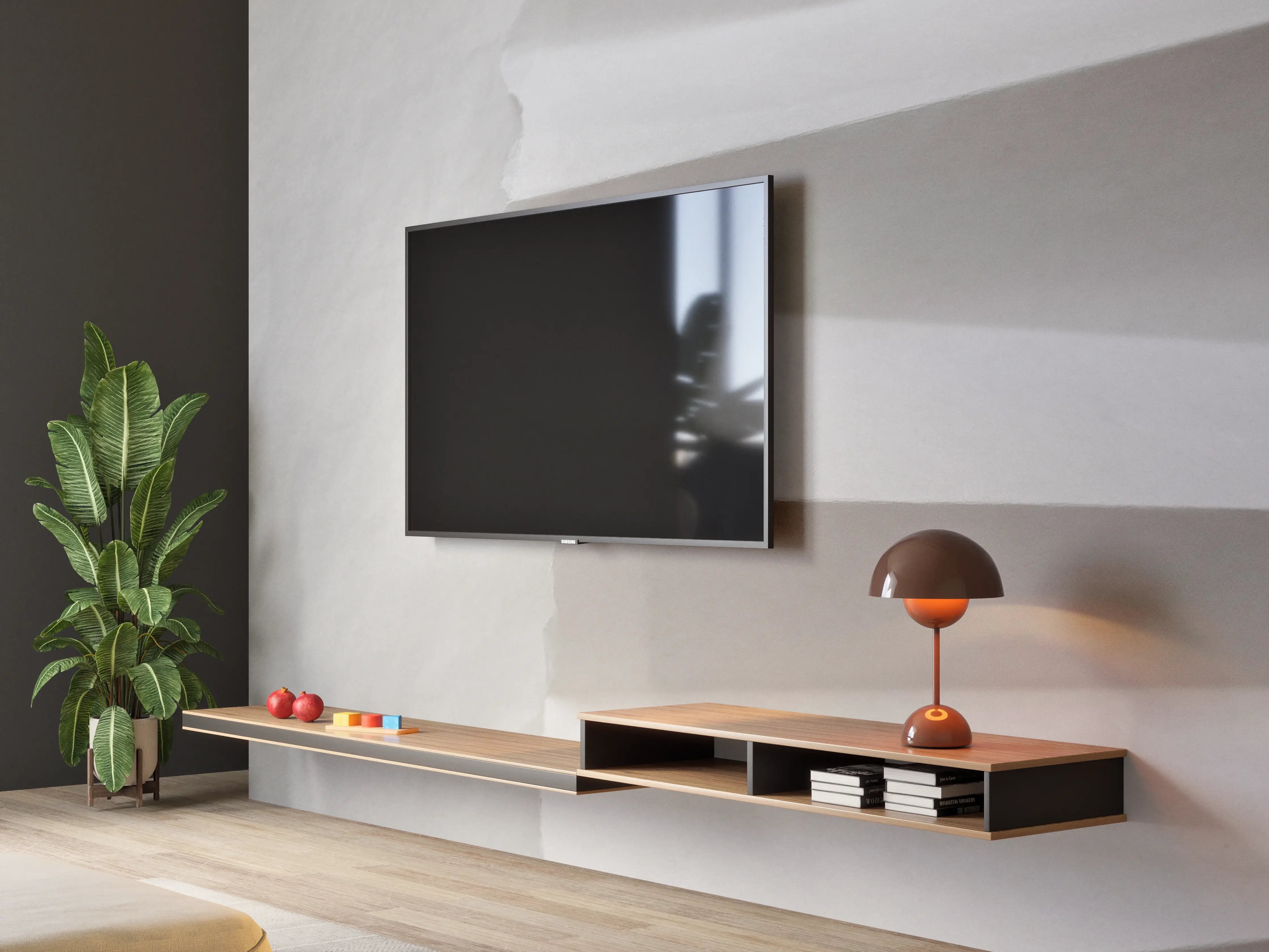 Wandverkleidung Wohnzimmer - Minimalistisches weißes Wanddesign