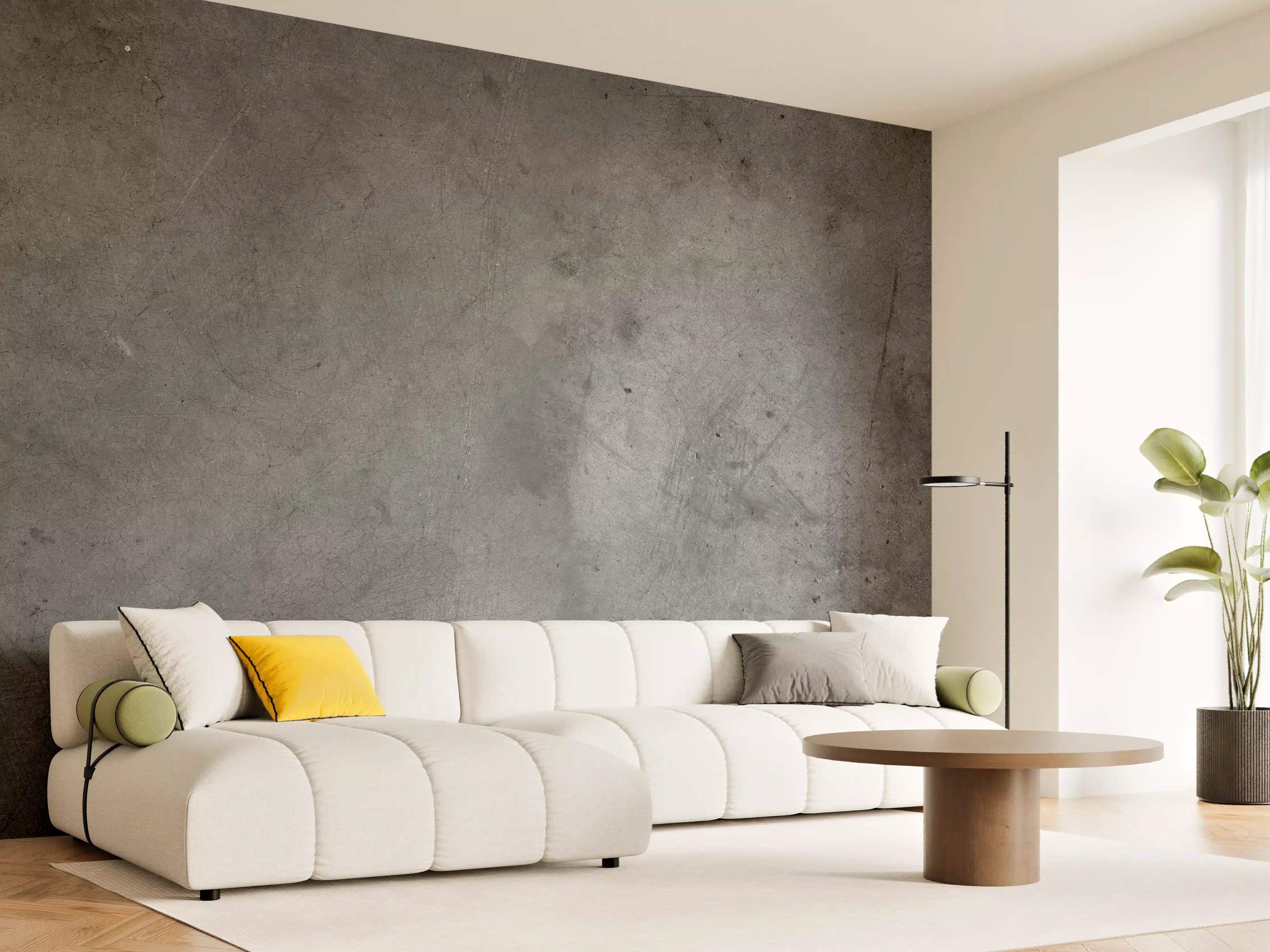 Wandverkleidung Wohnzimmer - Moderne Betonoptik Fliese