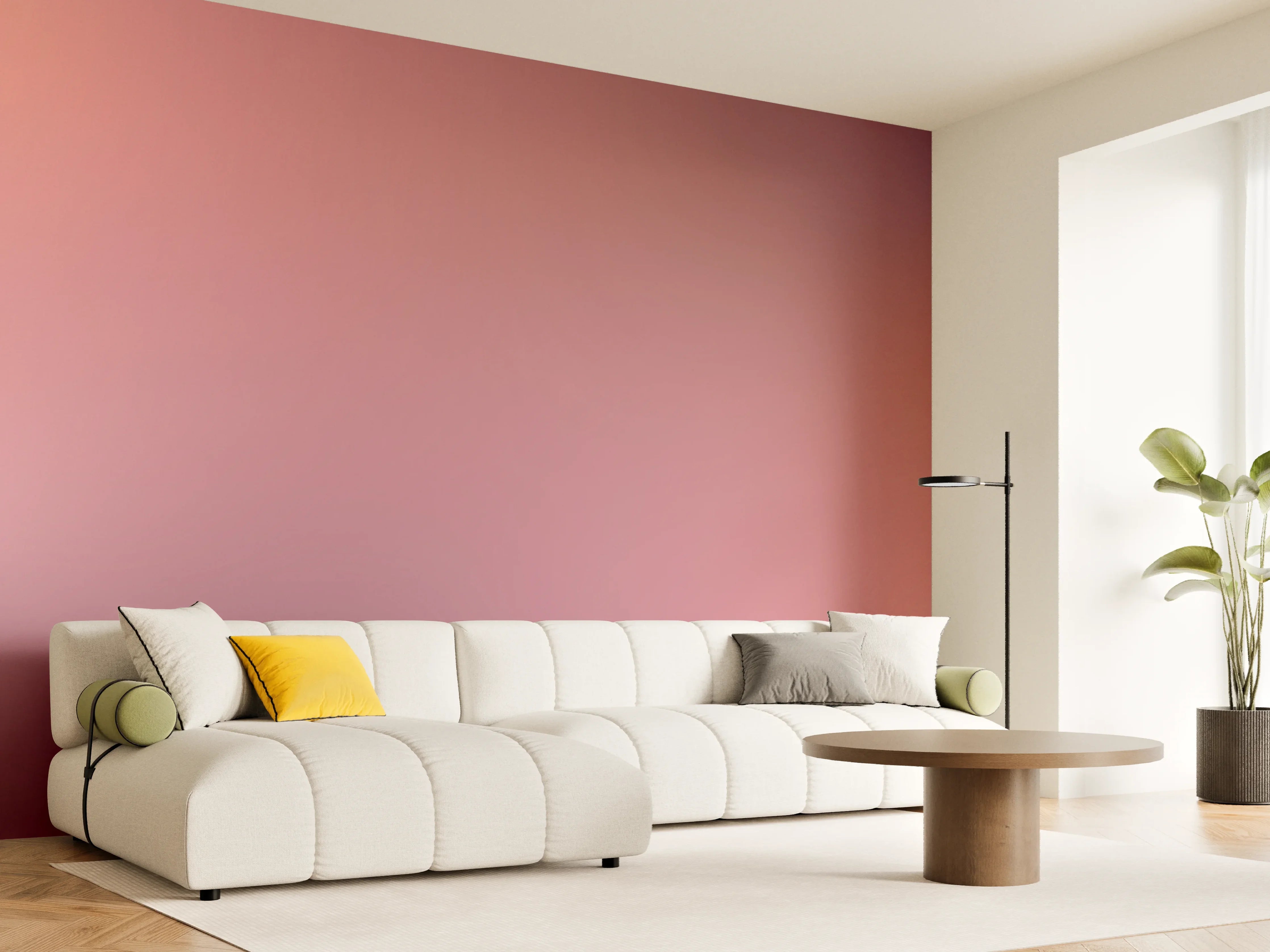 Wandverkleidung Wohnzimmer - Moderne Farbe mit sanfter Textur