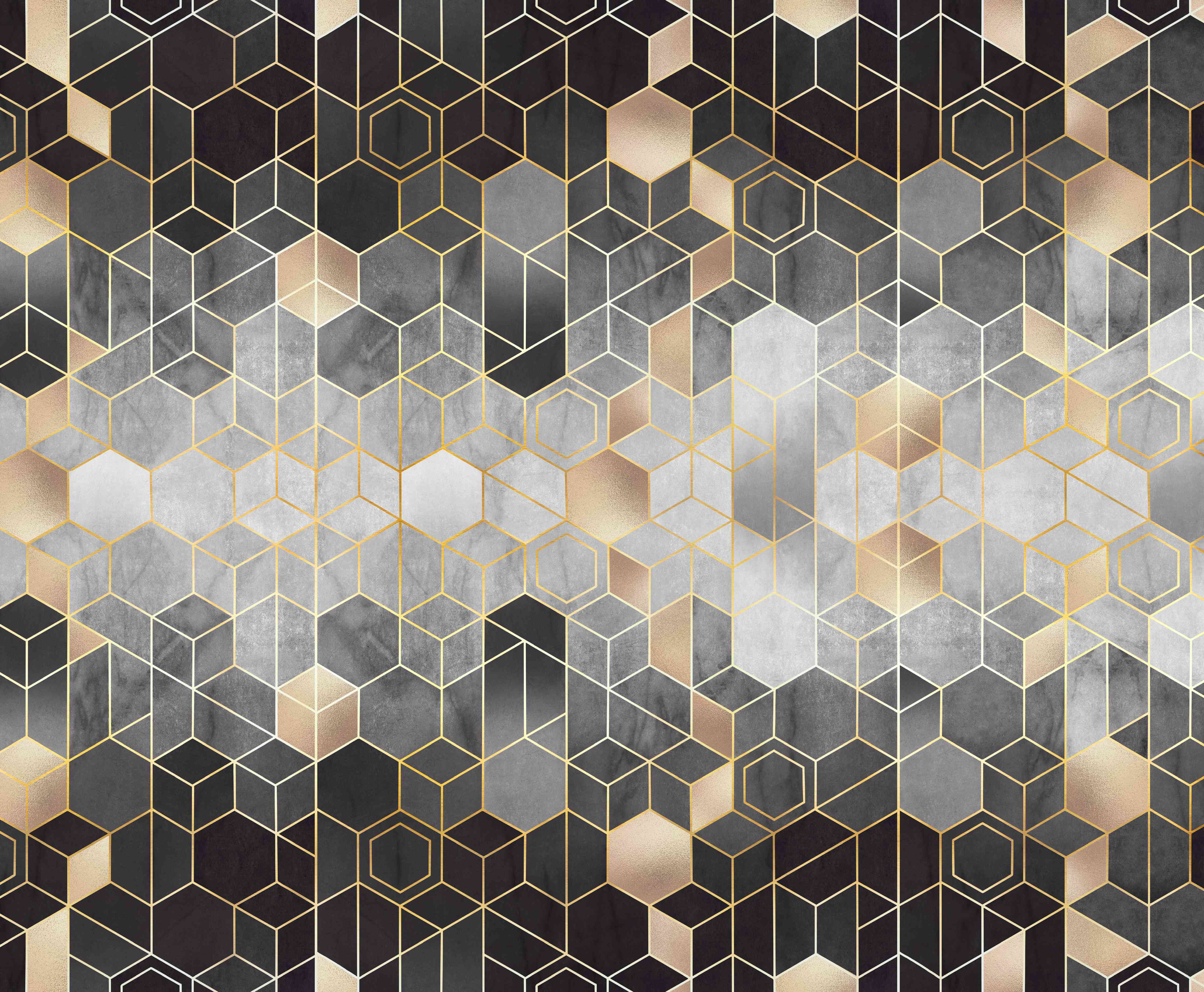 Wandverkleidung Wohnzimmer-Moderne Hexagon-Muster Wanddekoration