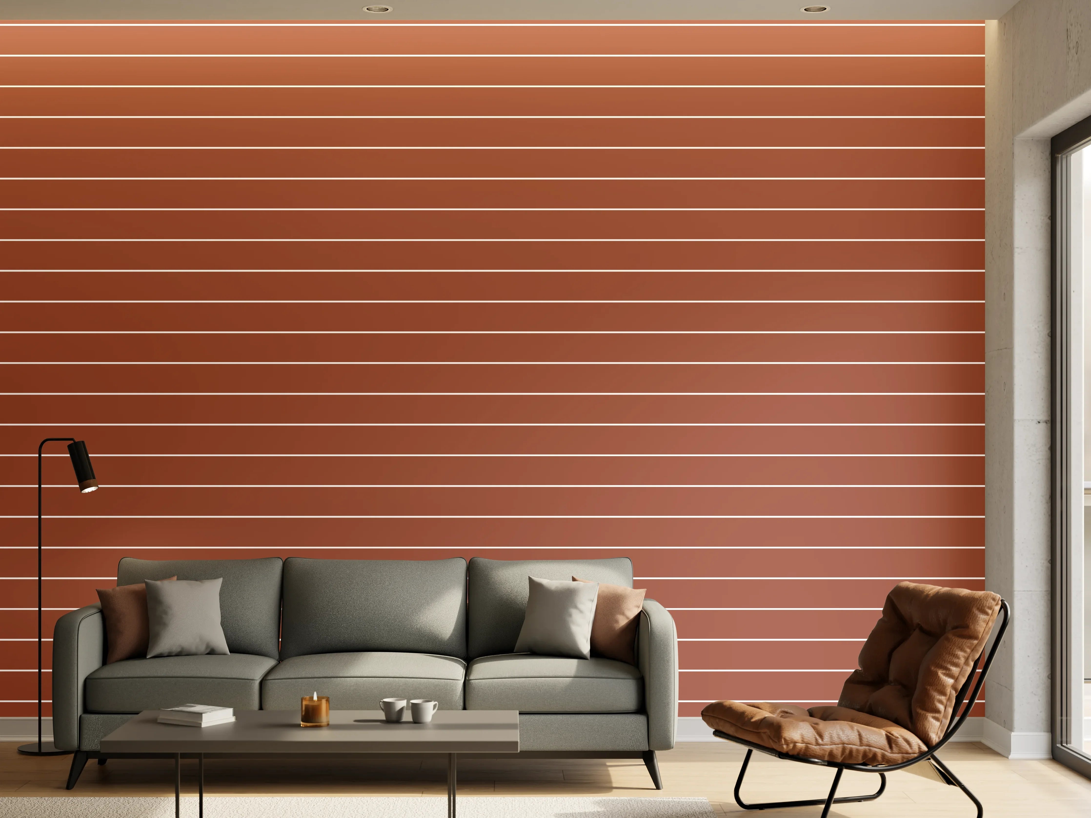Wandverkleidung Wohnzimmer - Moderne Holzoptik-Fliese