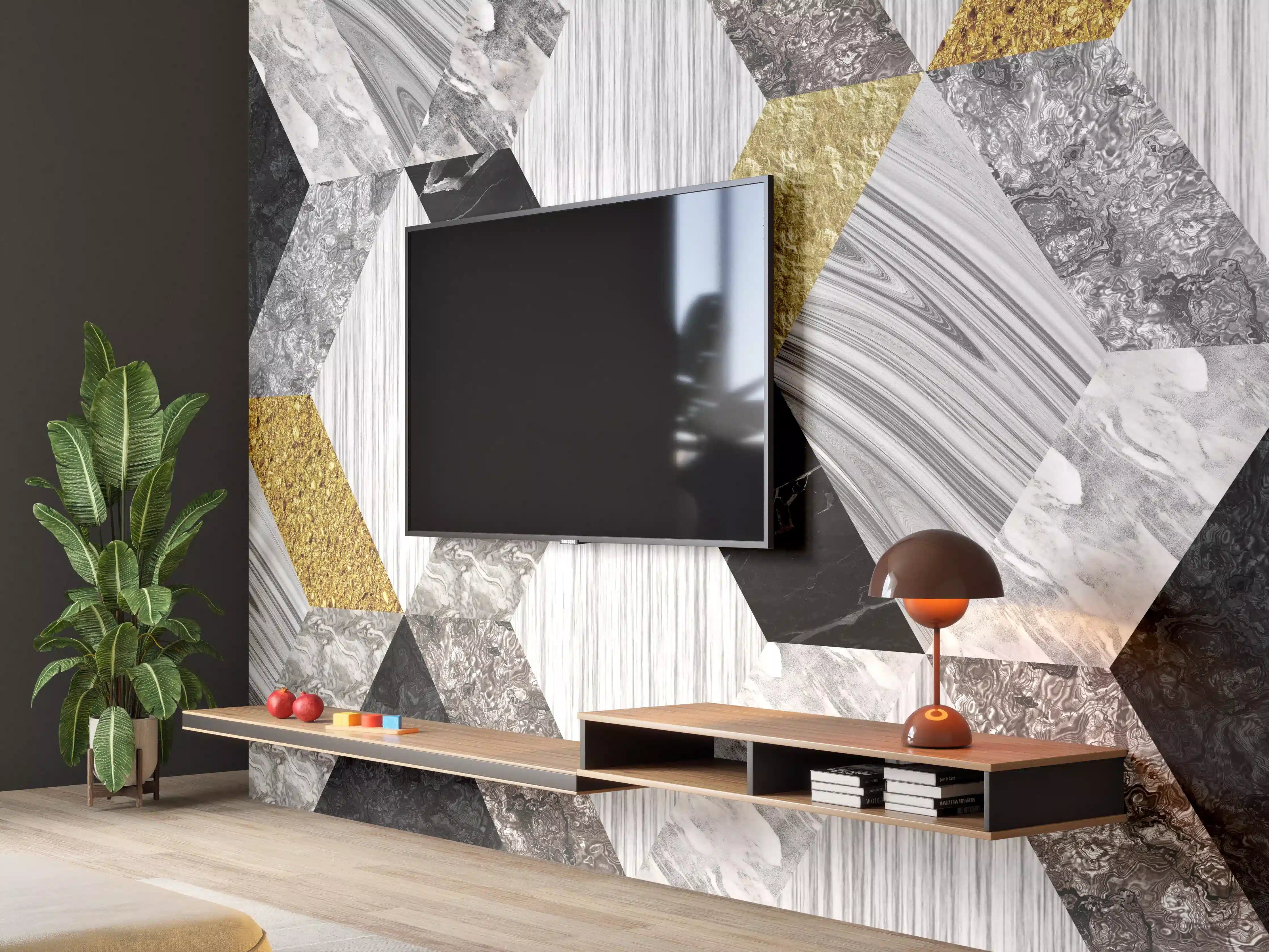 Wandverkleidung Wohnzimmer - Moderne Keramik Textur