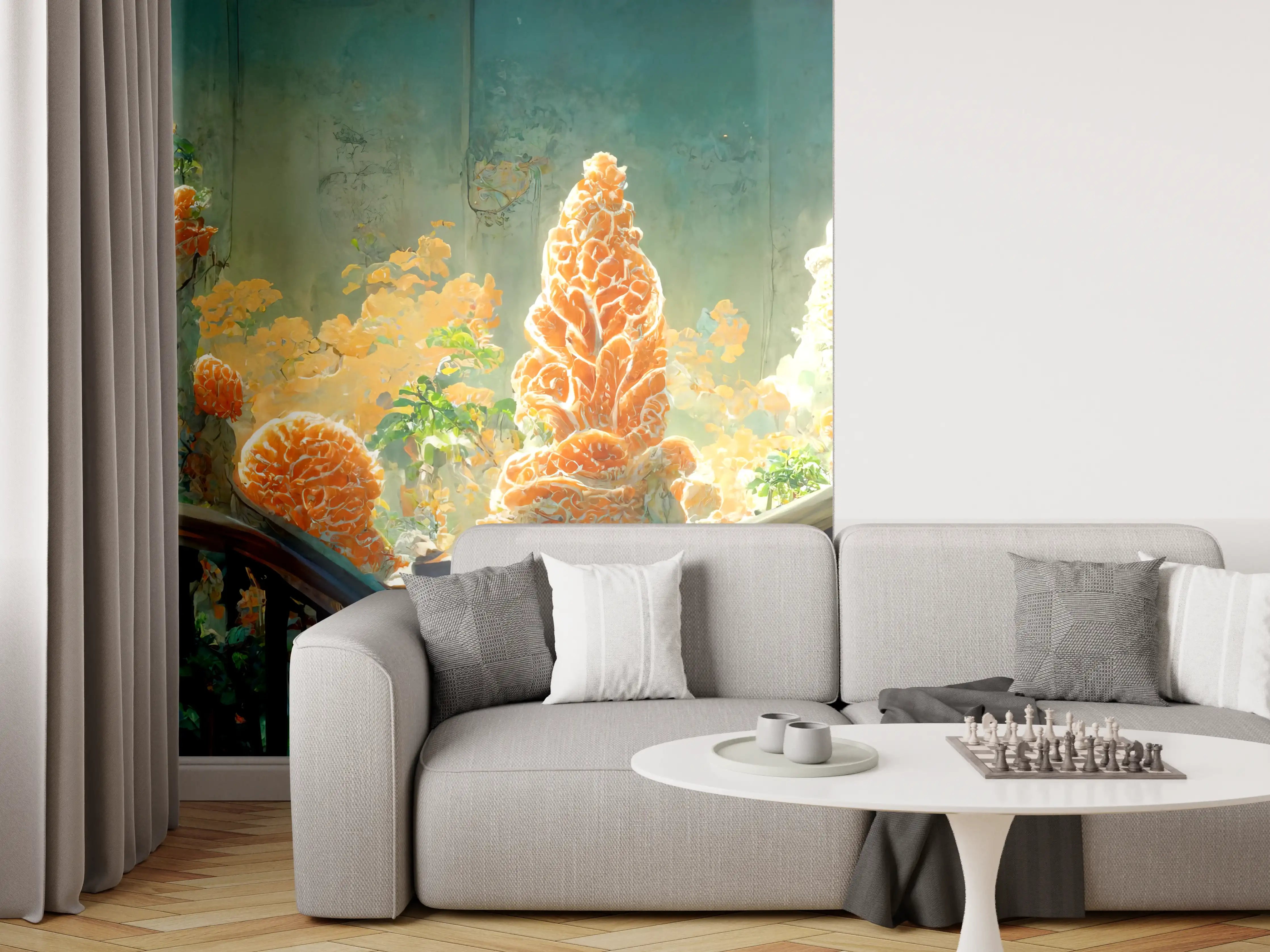 Wandverkleidung Wohnzimmer - Moderne Kunst - Kakteen