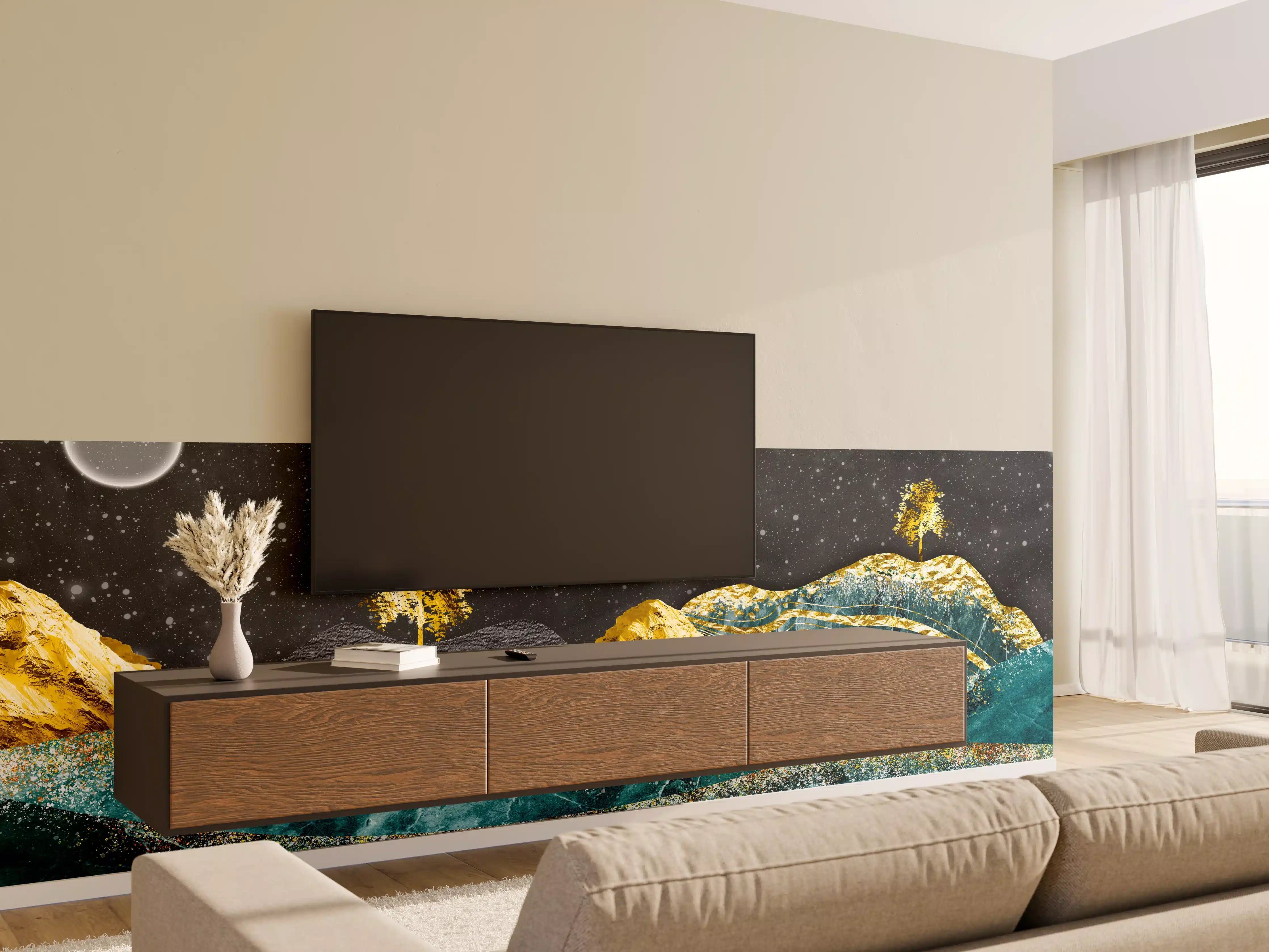 Wandverkleidung Wohnzimmer - Moderne Kunst - Landschaft