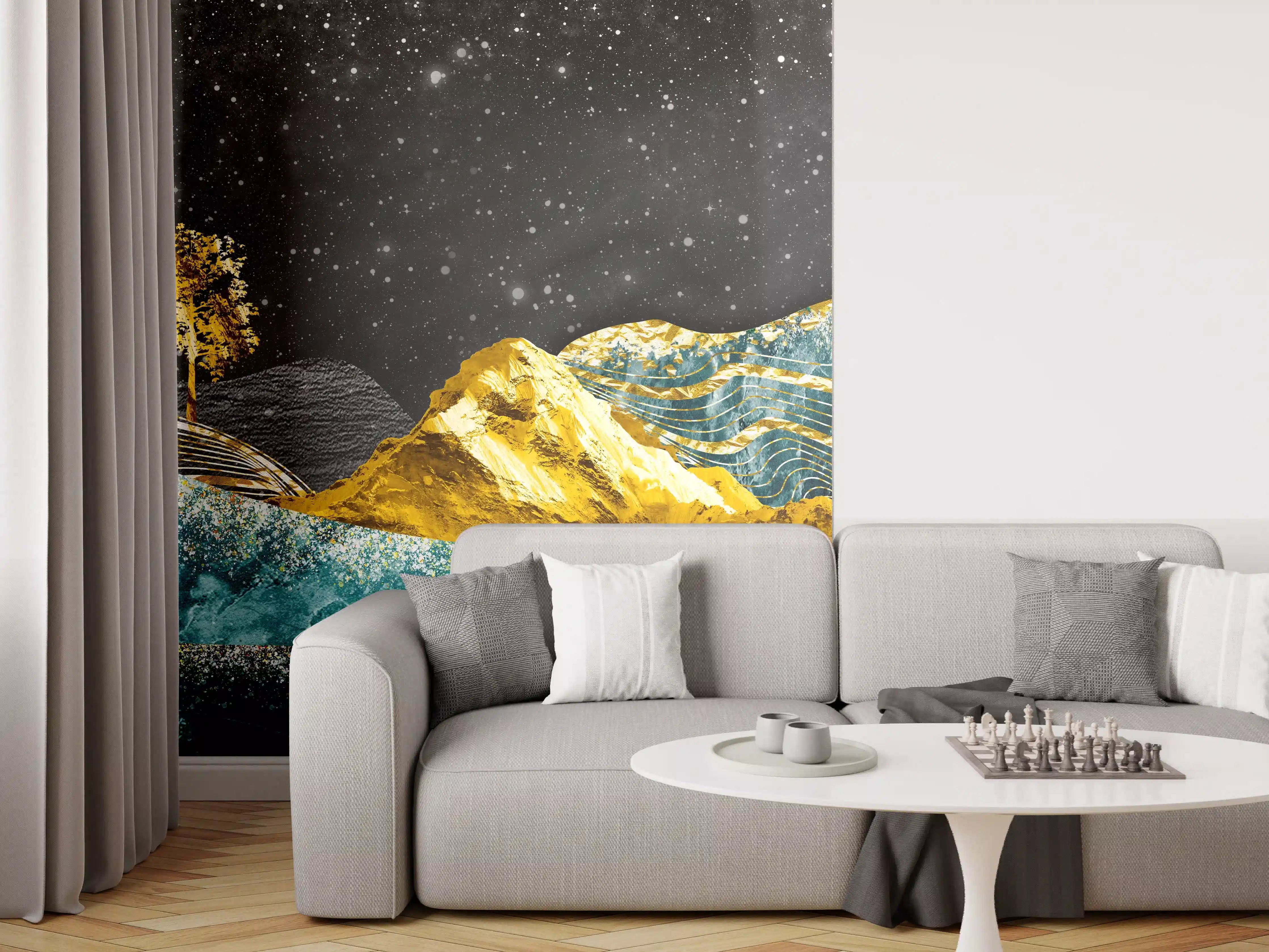 Wandverkleidung Wohnzimmer - Moderne Kunst - Landschaft
