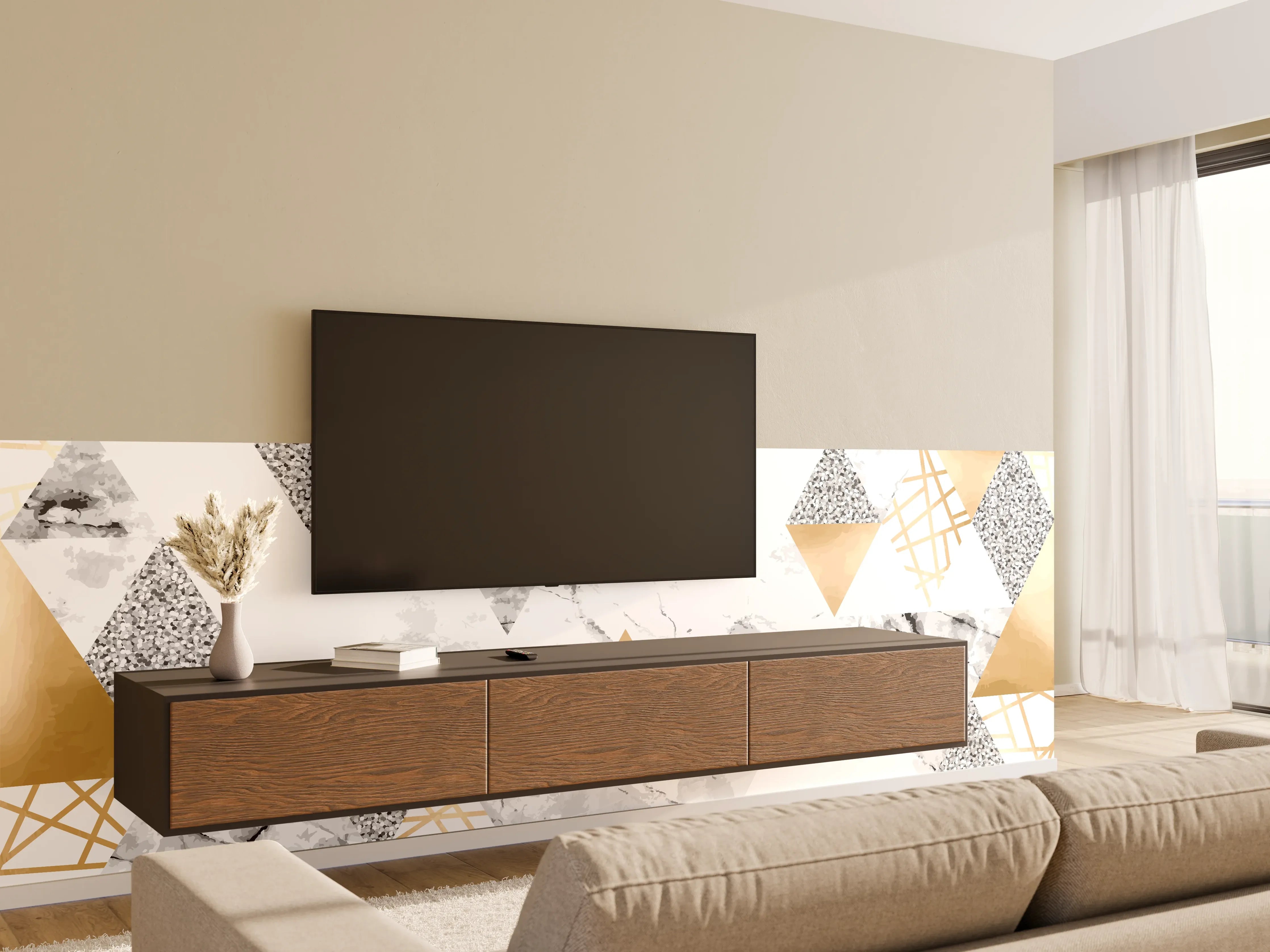 Wandverkleidung Wohnzimmer - Moderne Marmor- und Gold-Designs für dein Zuhause