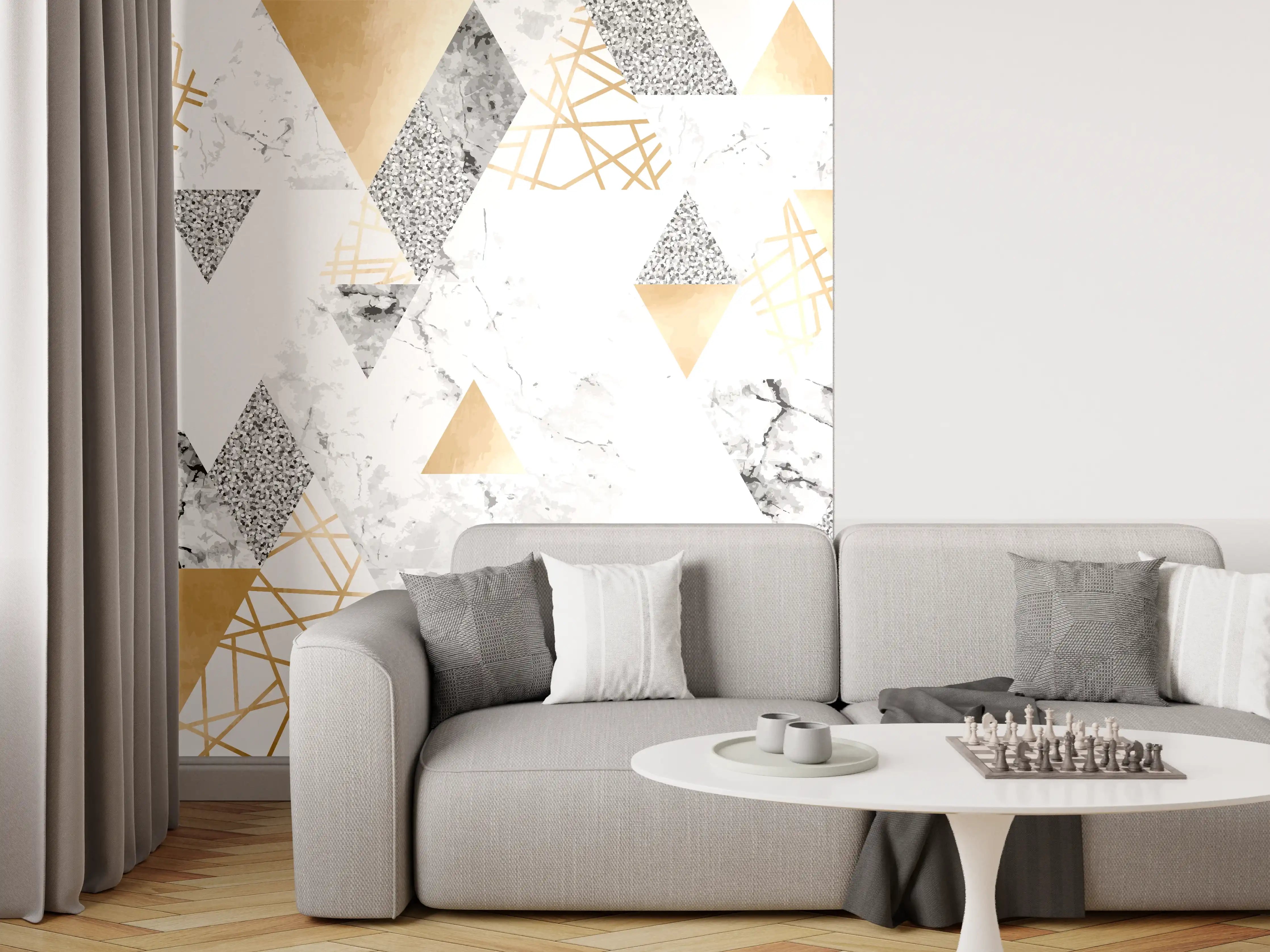 Wandverkleidung Wohnzimmer - Moderne Marmor- und Gold-Designs für dein Zuhause