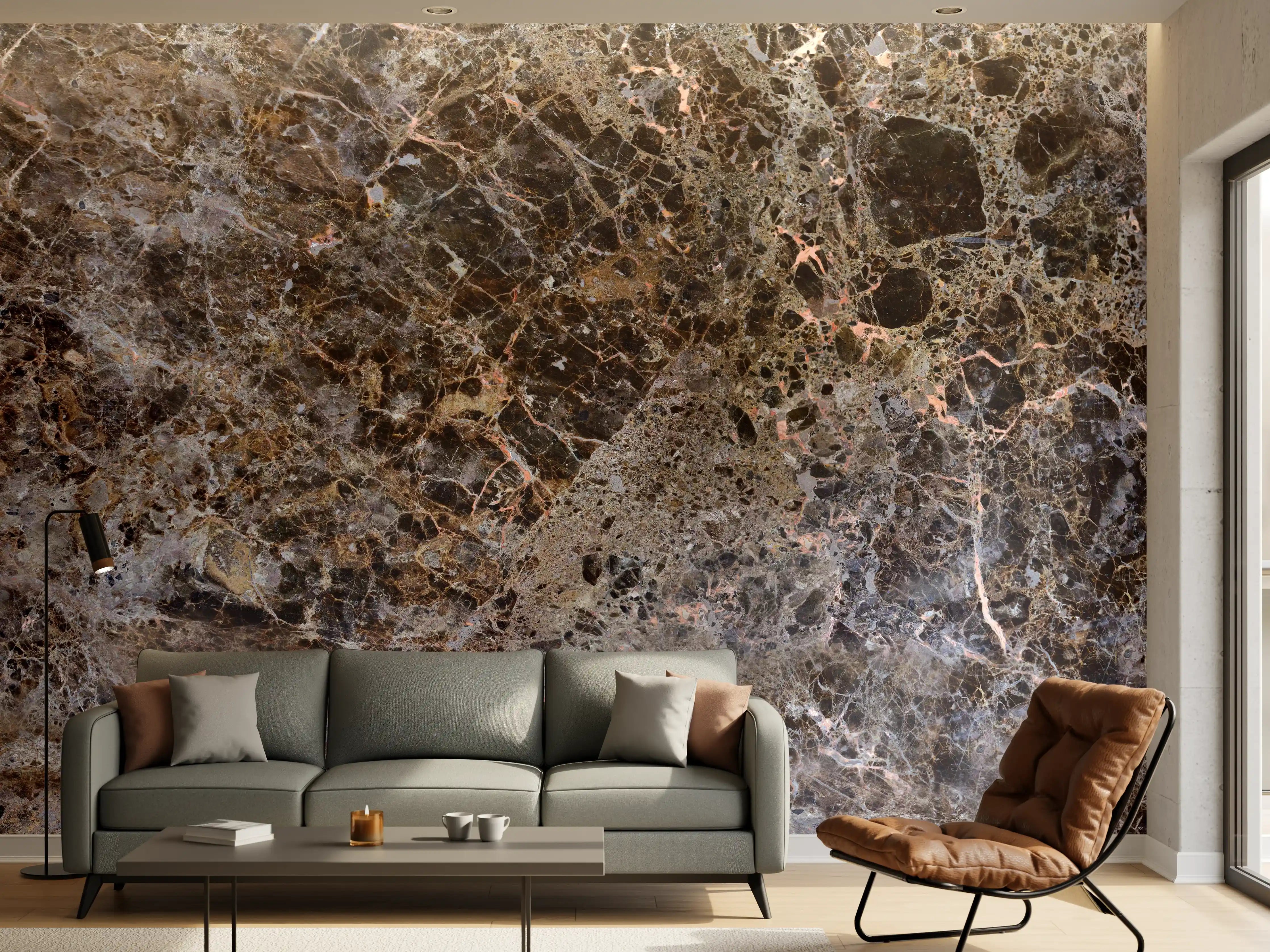 Wandverkleidung Wohnzimmer - Moderne Marmor Granit Textur