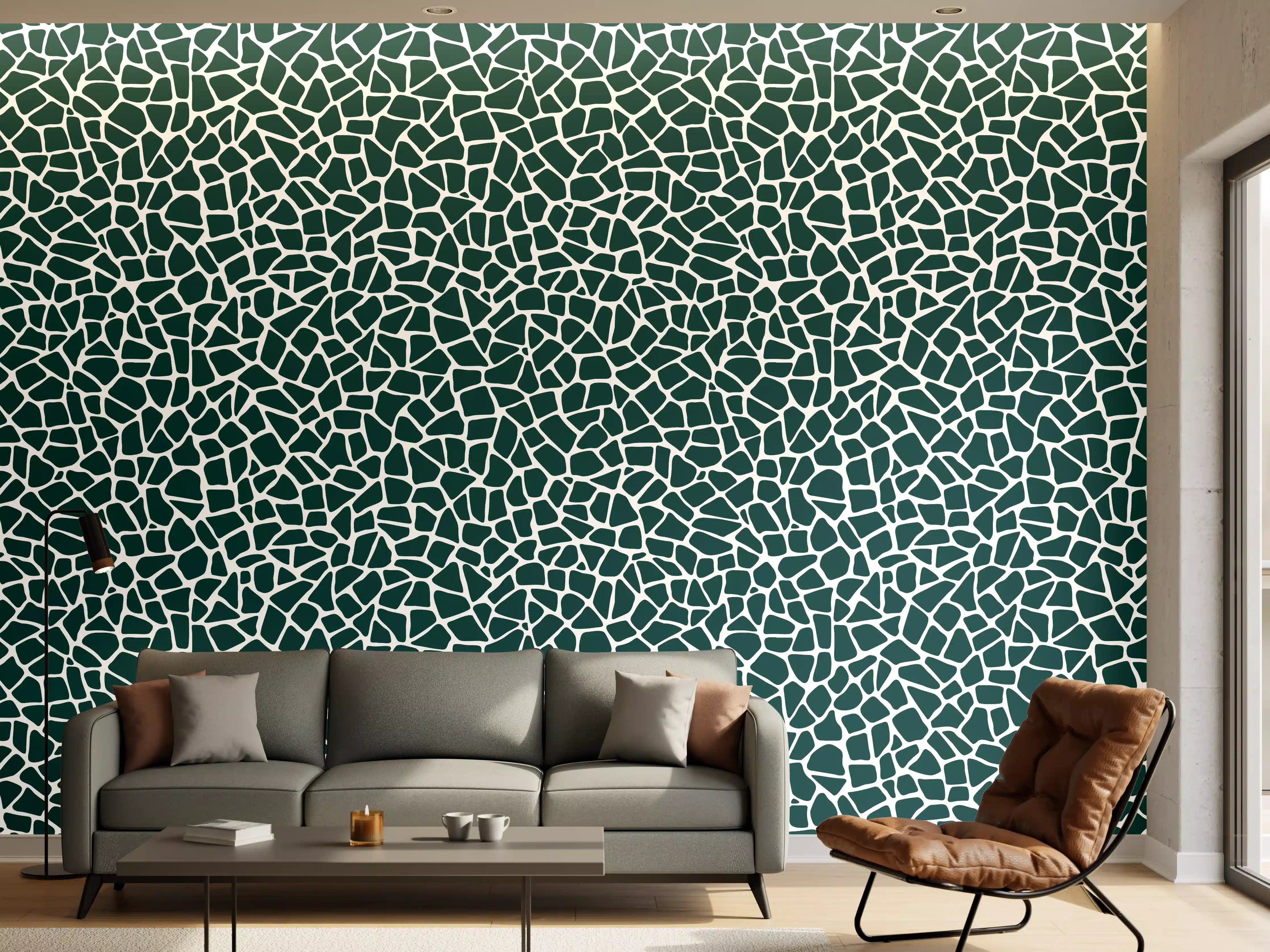Wandverkleidung Wohnzimmer - Moderne Mosaik-Textur in Blau
