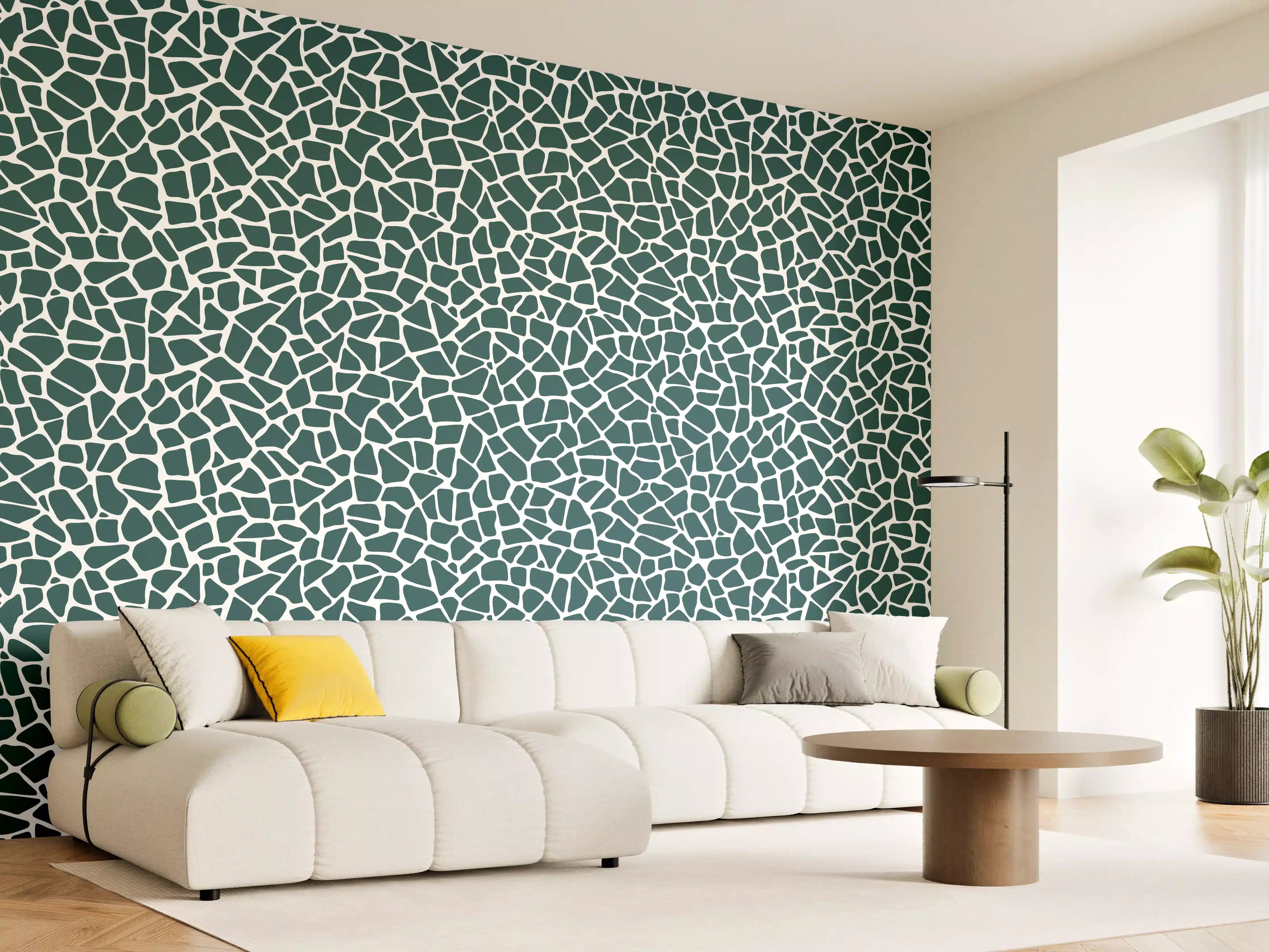 Wandverkleidung Wohnzimmer - Moderne Mosaik-Textur in Blau