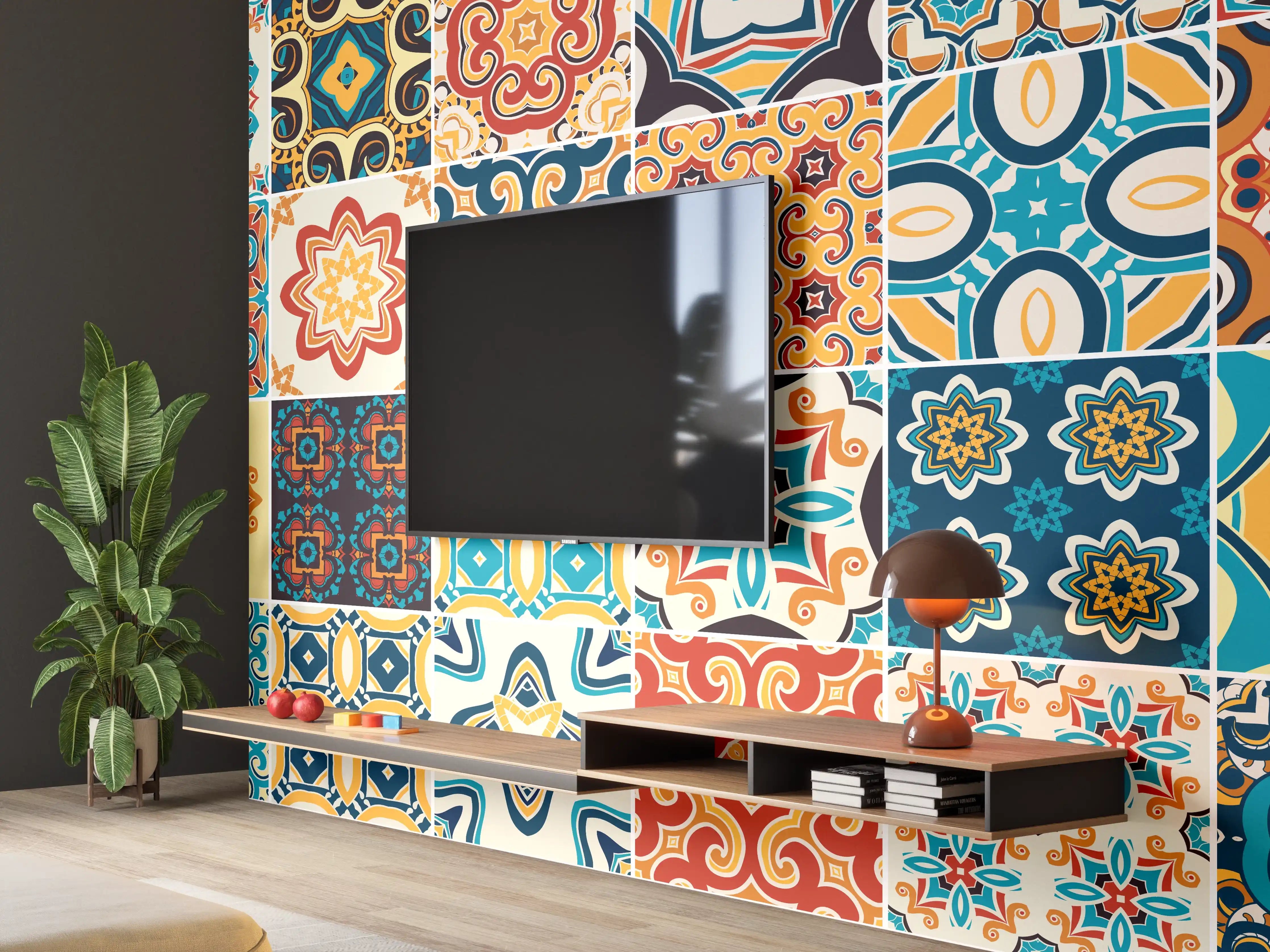 Wandverkleidung Wohnzimmer - Moderne Mosaikmuster