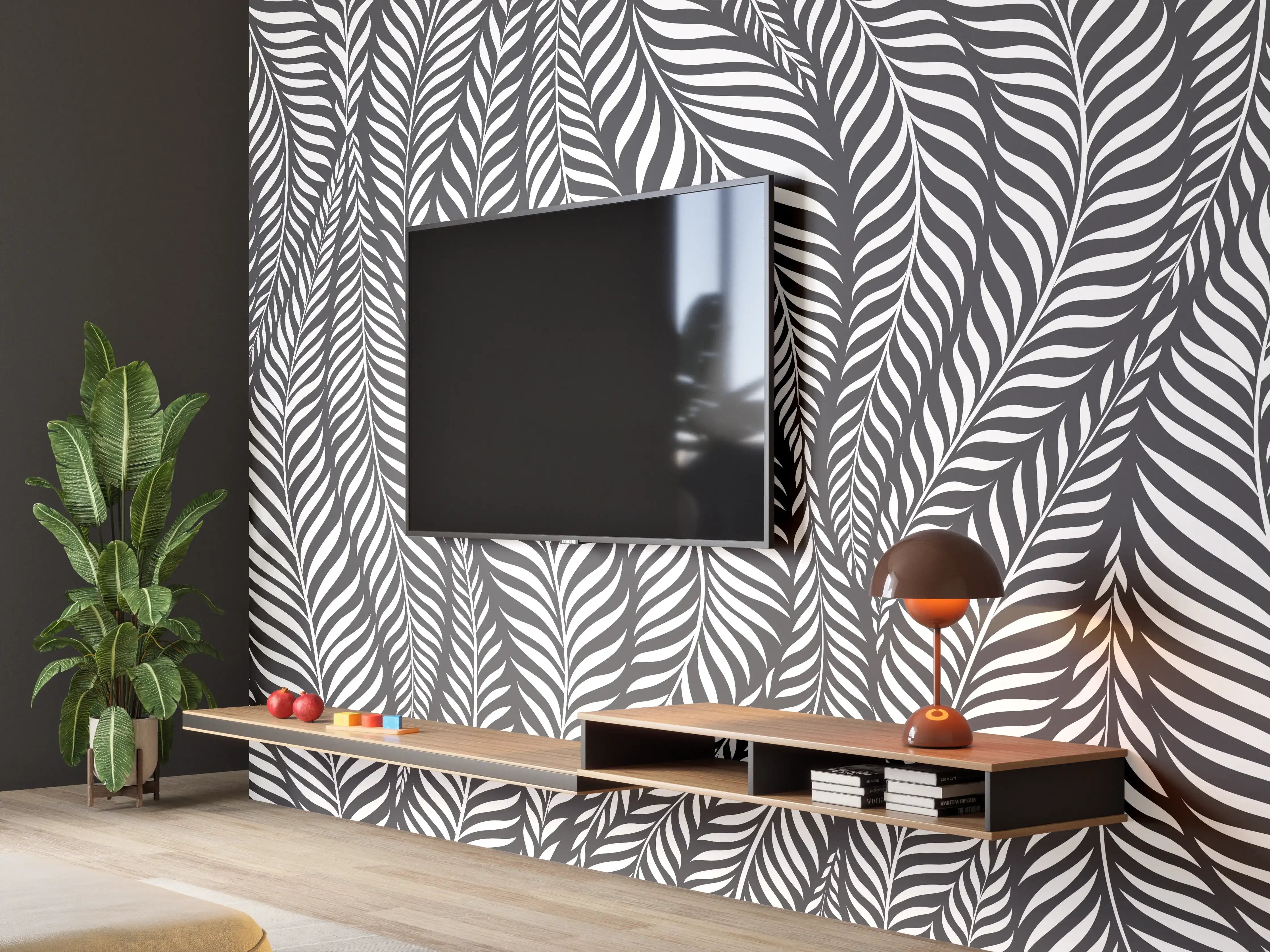 Wandverkleidung Wohnzimmer - Moderne Musterwanddekoration mit stilvollem Design