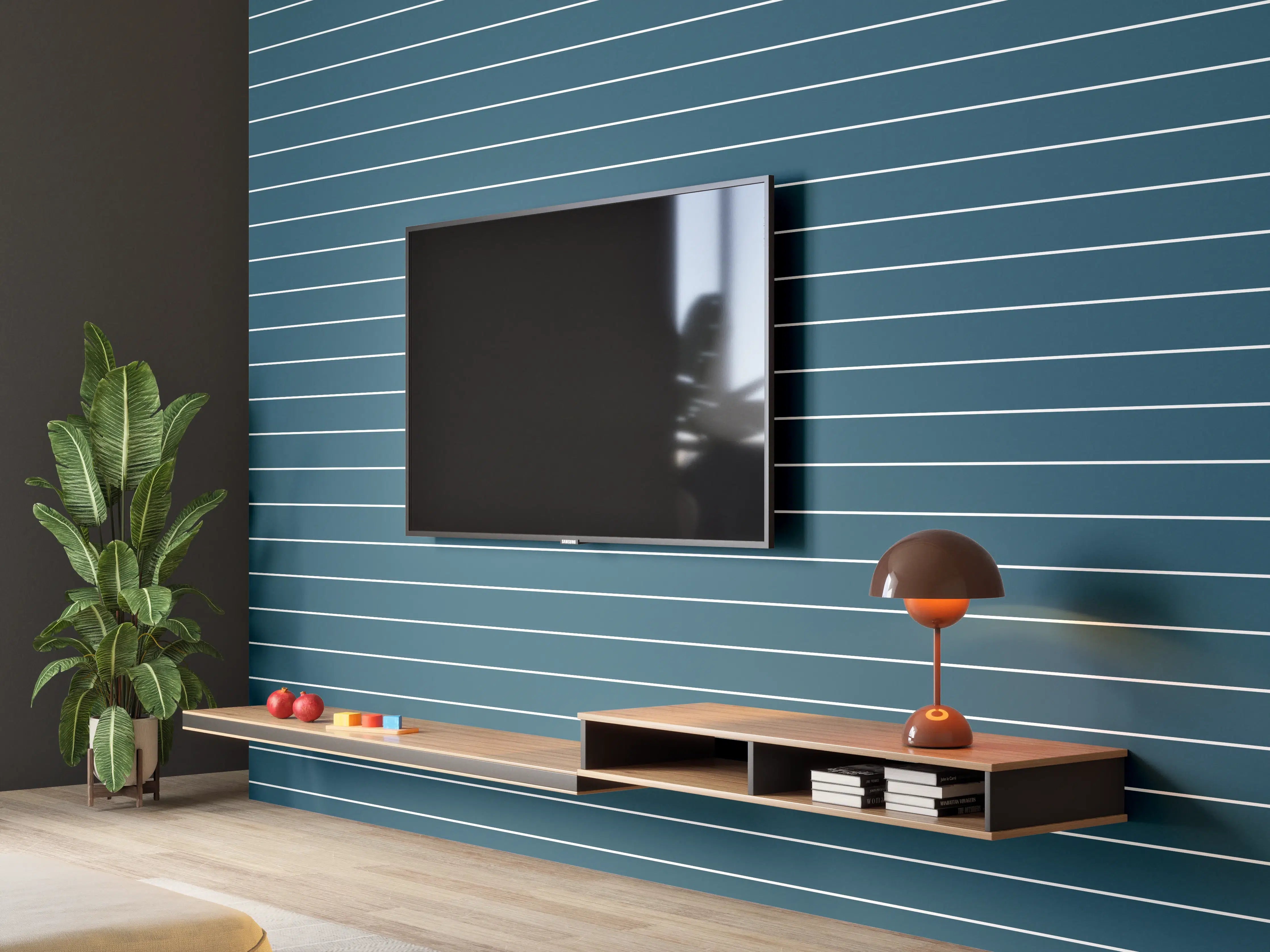 Wandverkleidung Wohnzimmer - Moderne Streifendekor-Vorlage